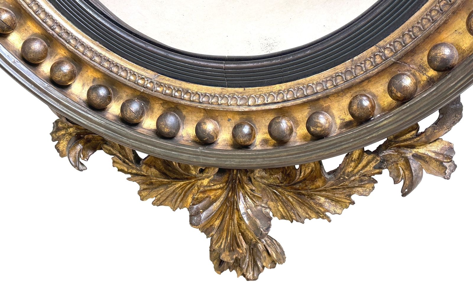 Regency Giltwood Circular Convex Mirror (England, Circa 1820) photo vinterior