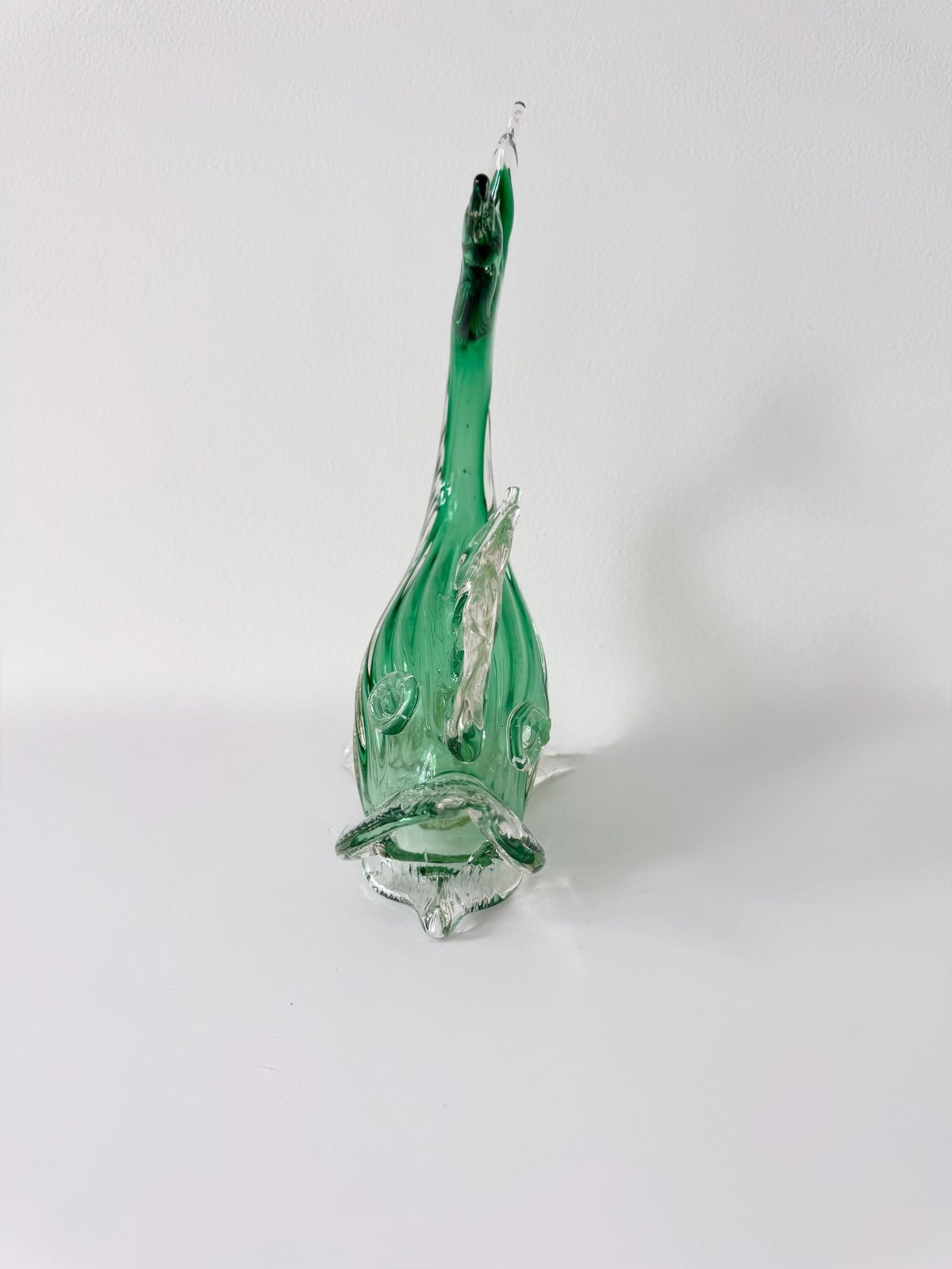 Vintage Murano Glass Fish, Green Glass Fish Ornament photo vinterior