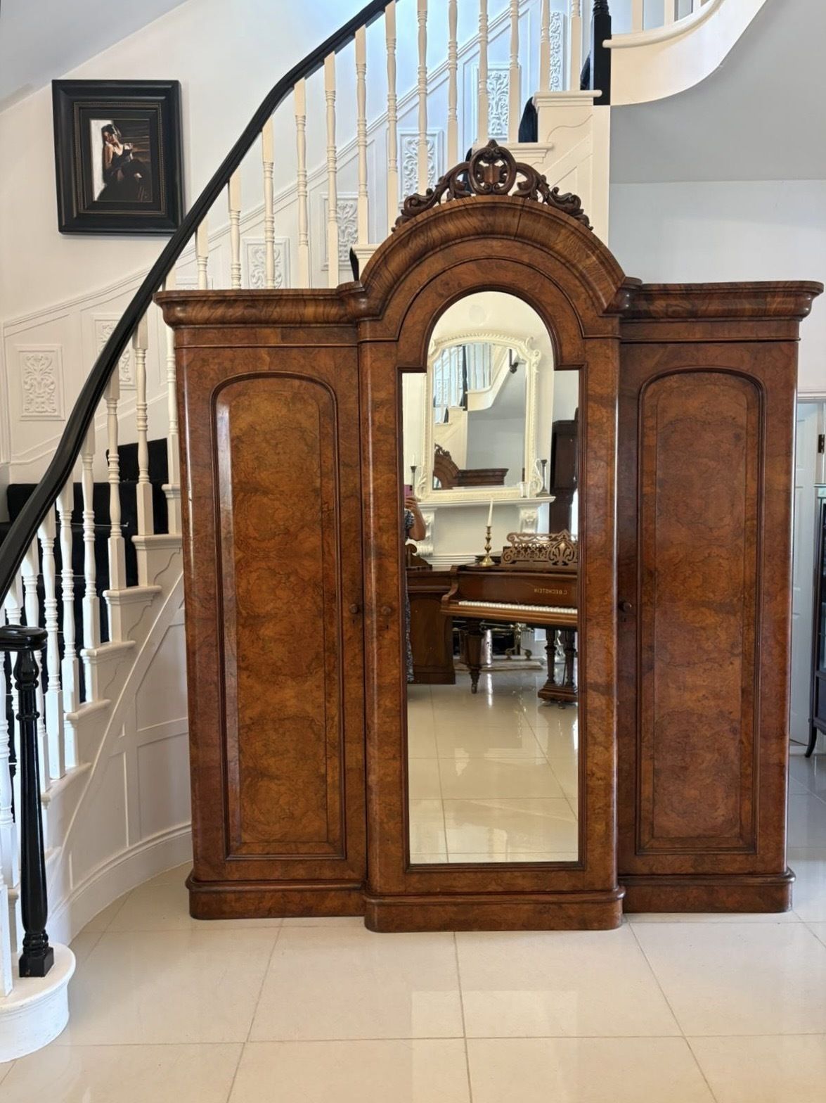 Outstanding Quality Large Antique 19th Century Burr Walnut Wardrobe