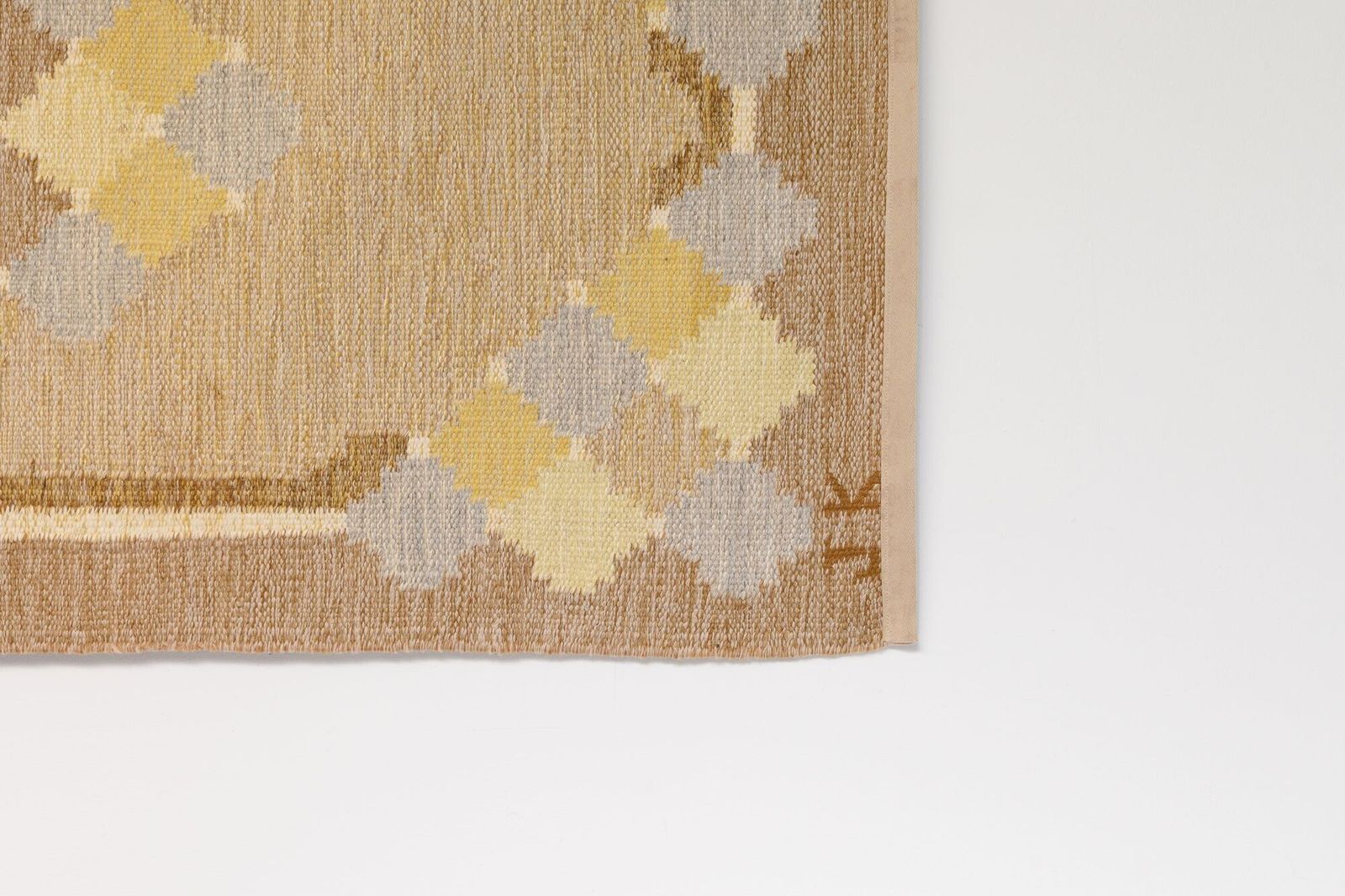 Mid Century Swedish Kilim Signed Jk photo furniture