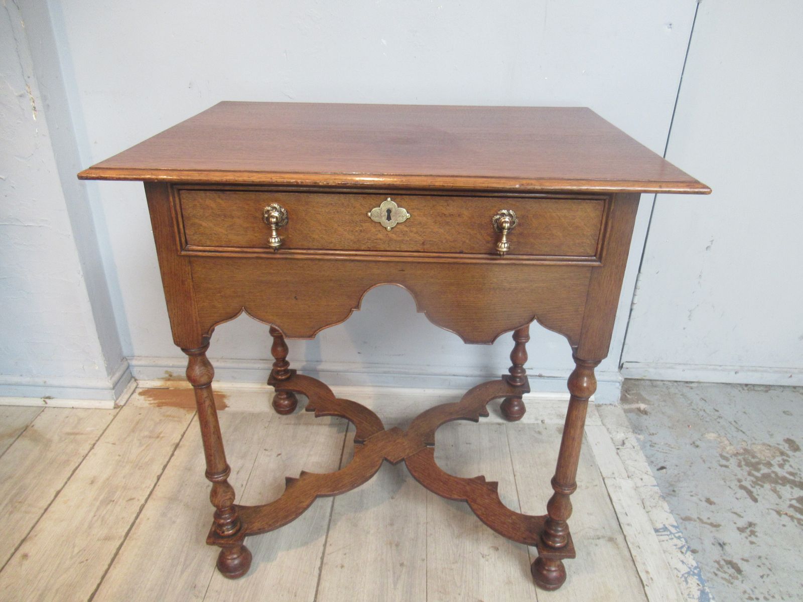 Oak Side Table  In The William And Mary Style Dating From Around 1910