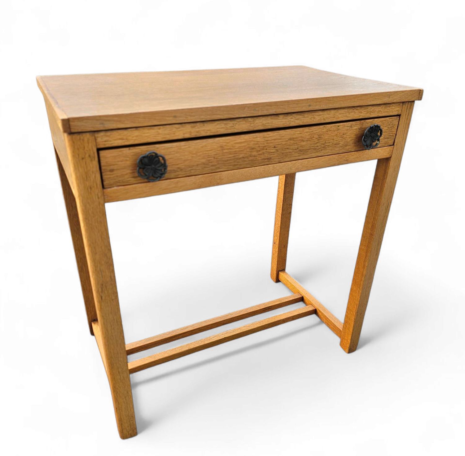 Solid Oak Side Table 1970s, Vintage photo vintage