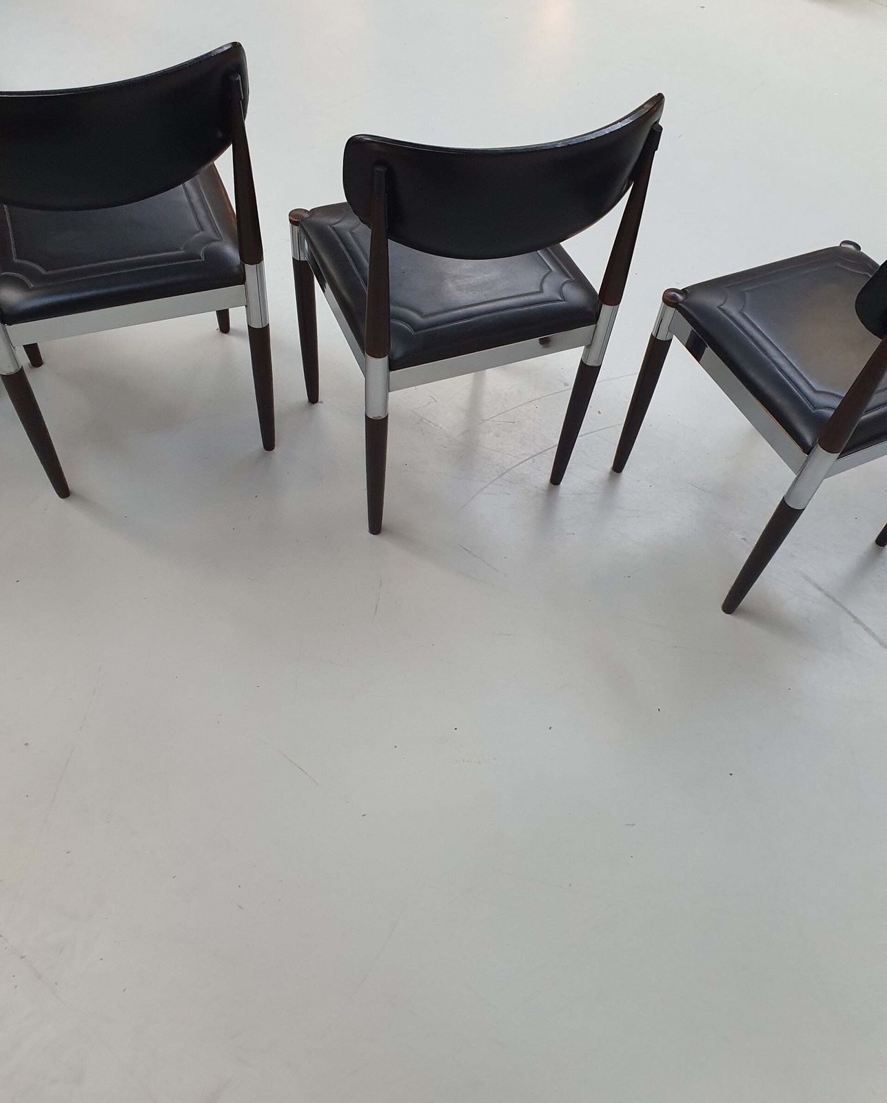 4 X Retro Dining Chair Chrome, Wood ,Vinyl. Very Good Condition.