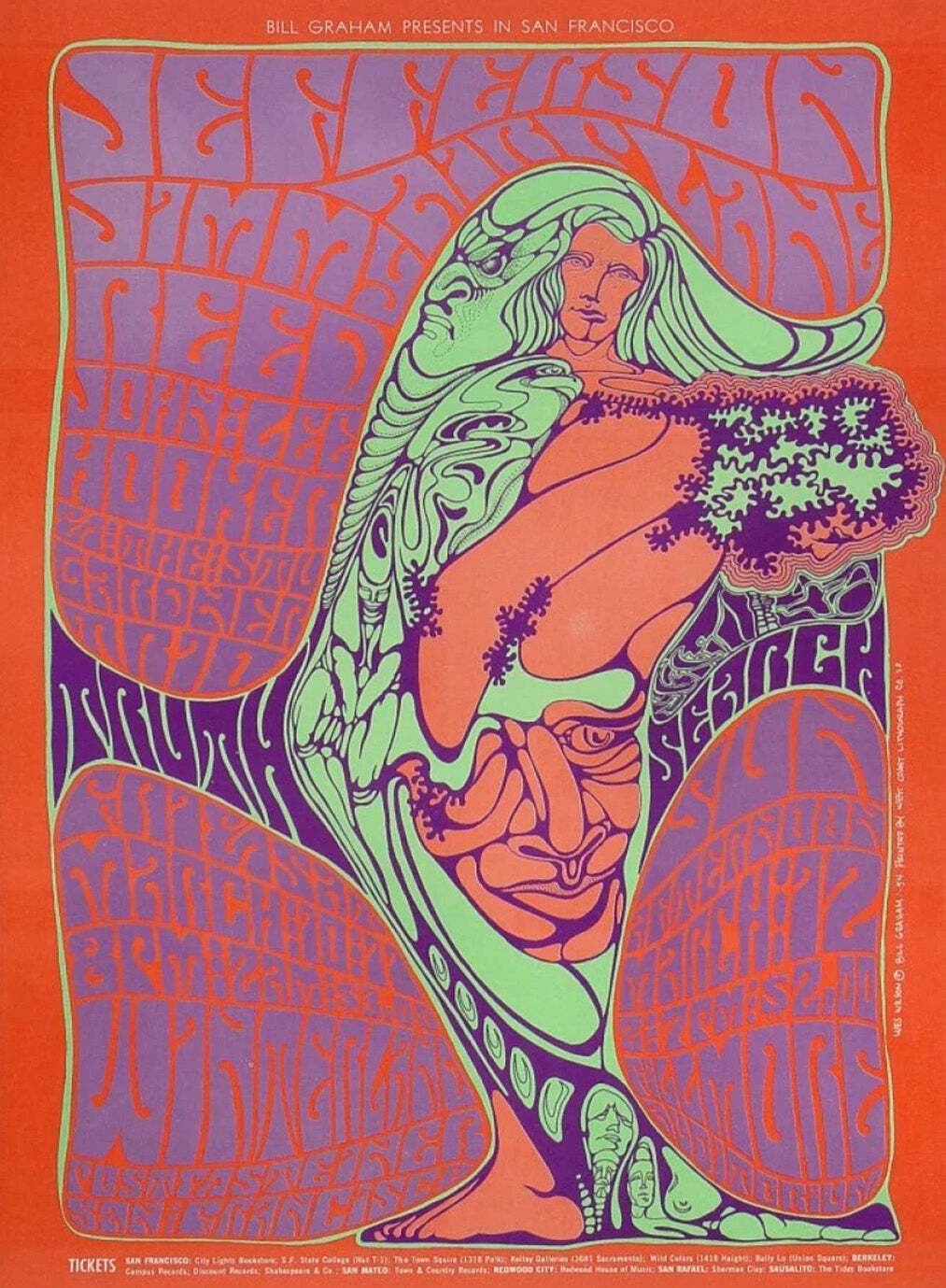 Jefferson Airplane   Fillmore Auditorium" Original Vintage Poster"