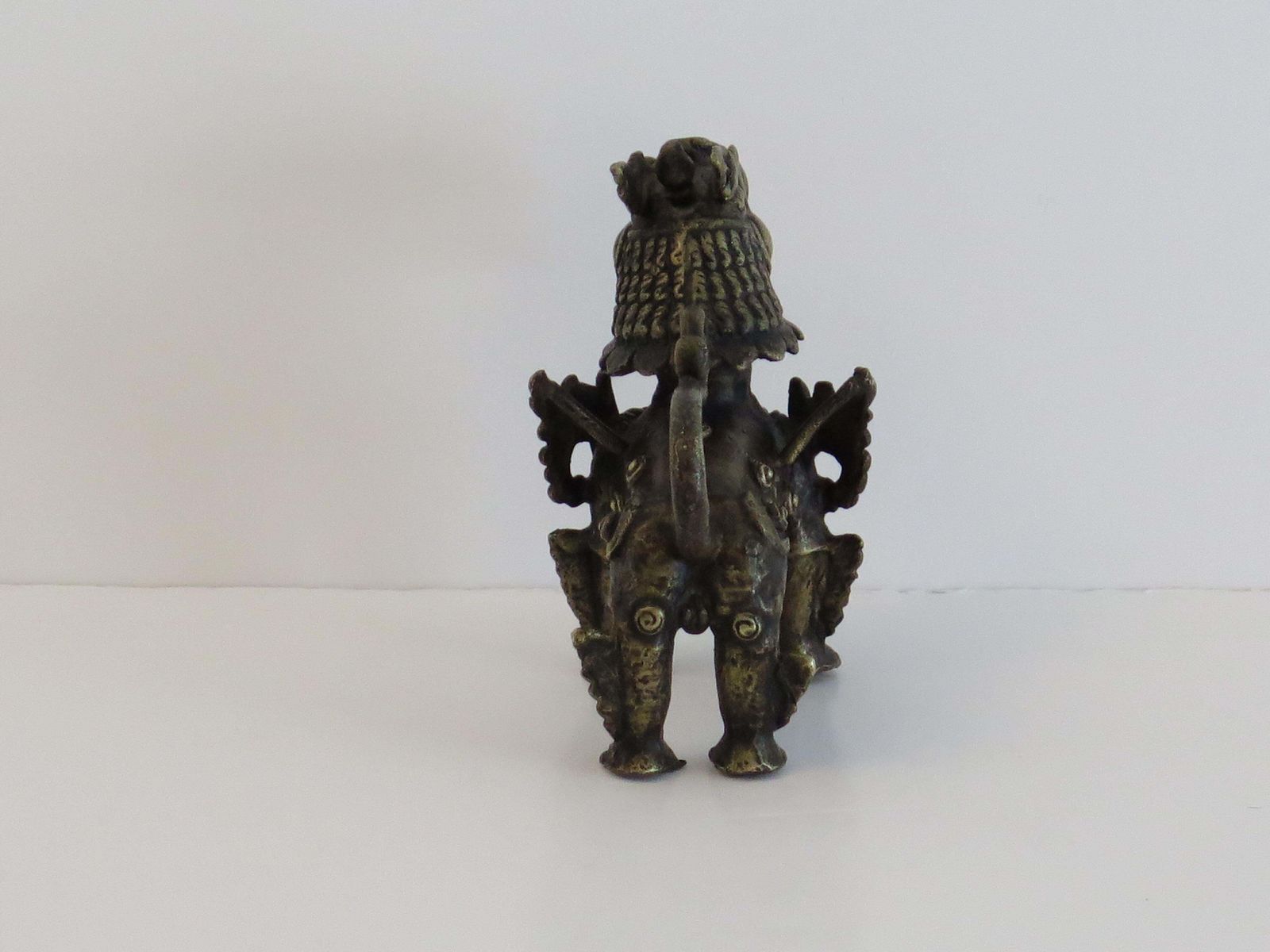 photo for sale Antique Chinese Bronze Foo Dog Sculpture With Good Detail, Qing 19th Century