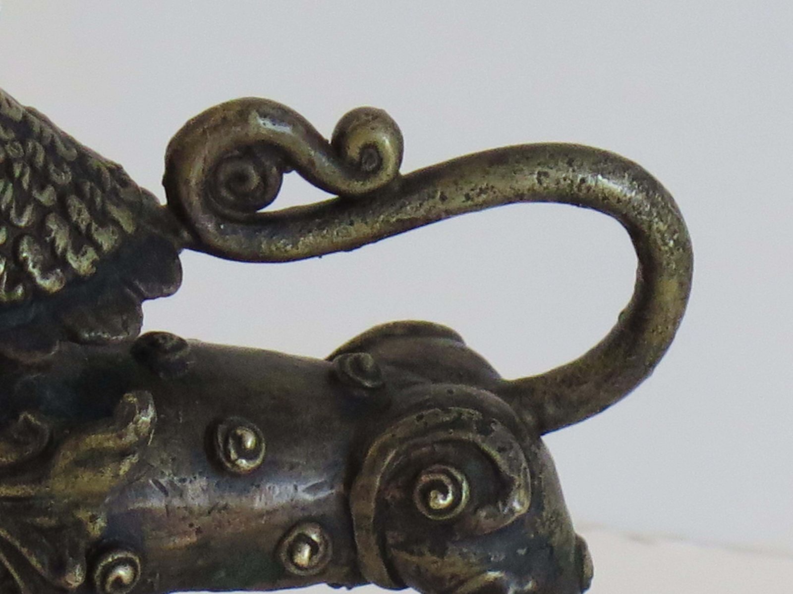 photo vinterior Antique Chinese Bronze Foo Dog Sculpture With Good Detail, Qing 19th Century