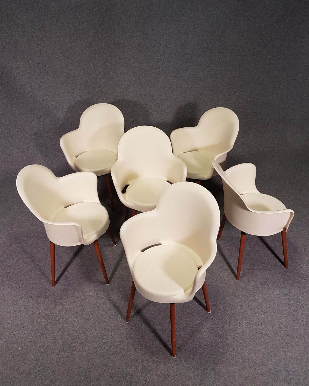 Set 6 Sintesi Gogo Chairs With Wooden Legs By Marcello Ziliani, 1990s photo furniture