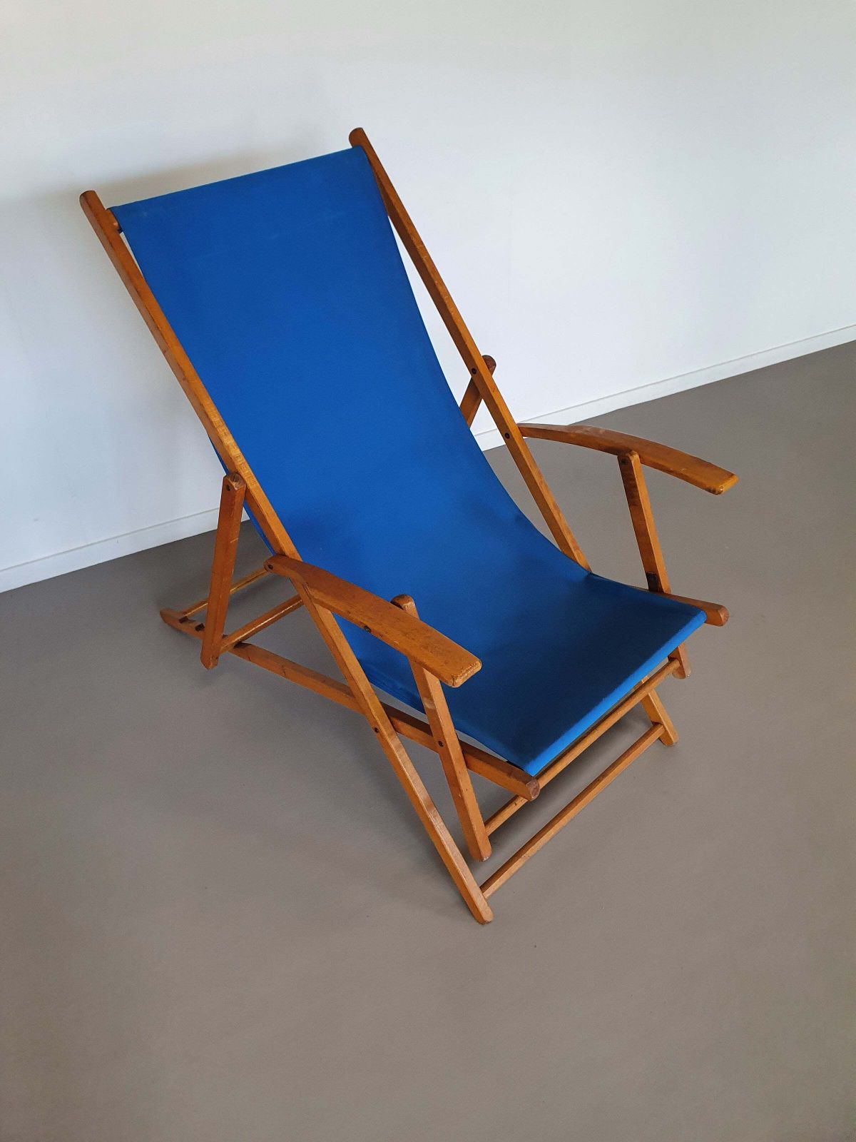 Blue Vintage Adjustable Beach Chairs, 1950s. photo buy