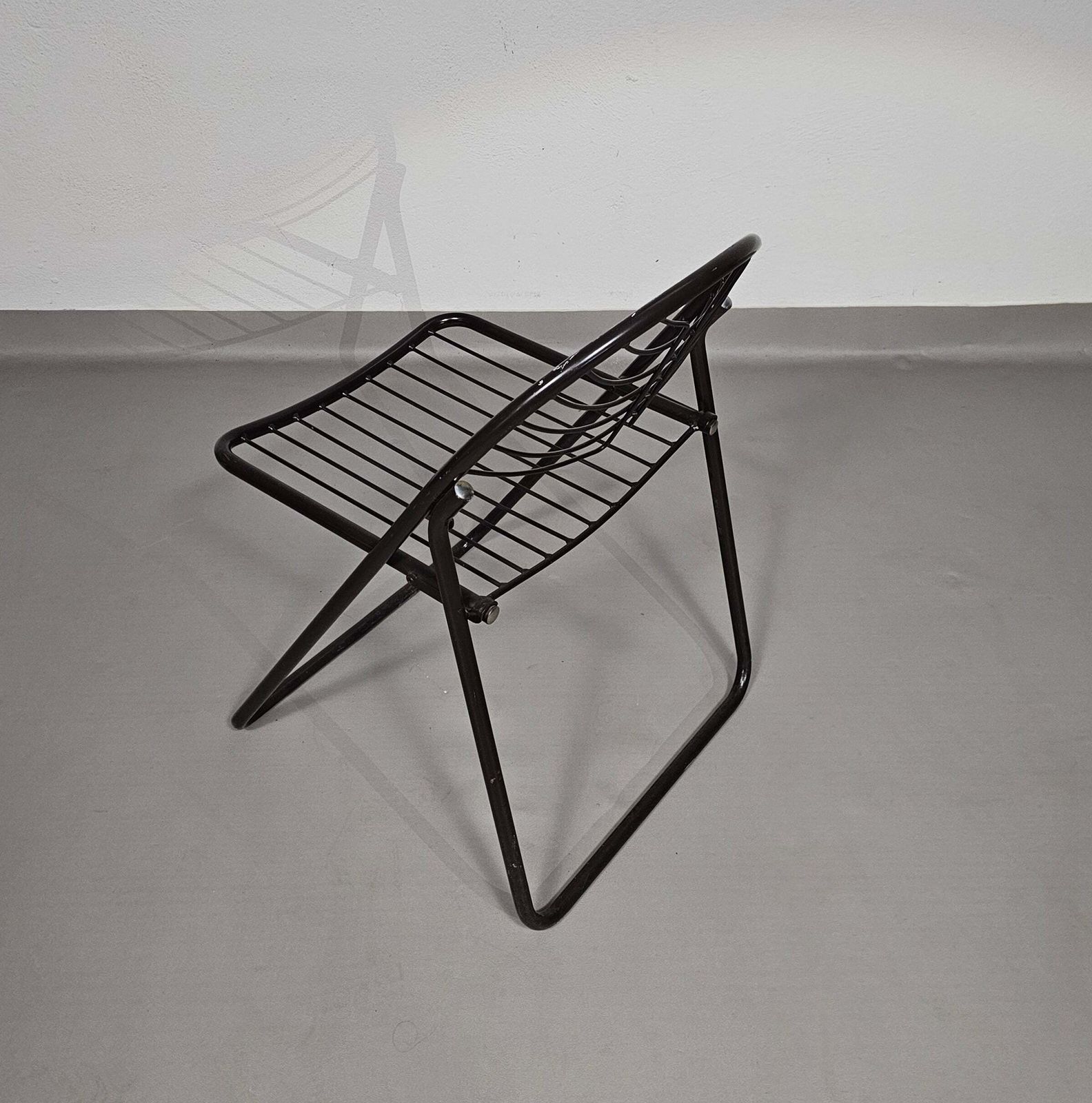 photo for sale Gastone Rinaldi Folding Chair / Black / Italy 1970s