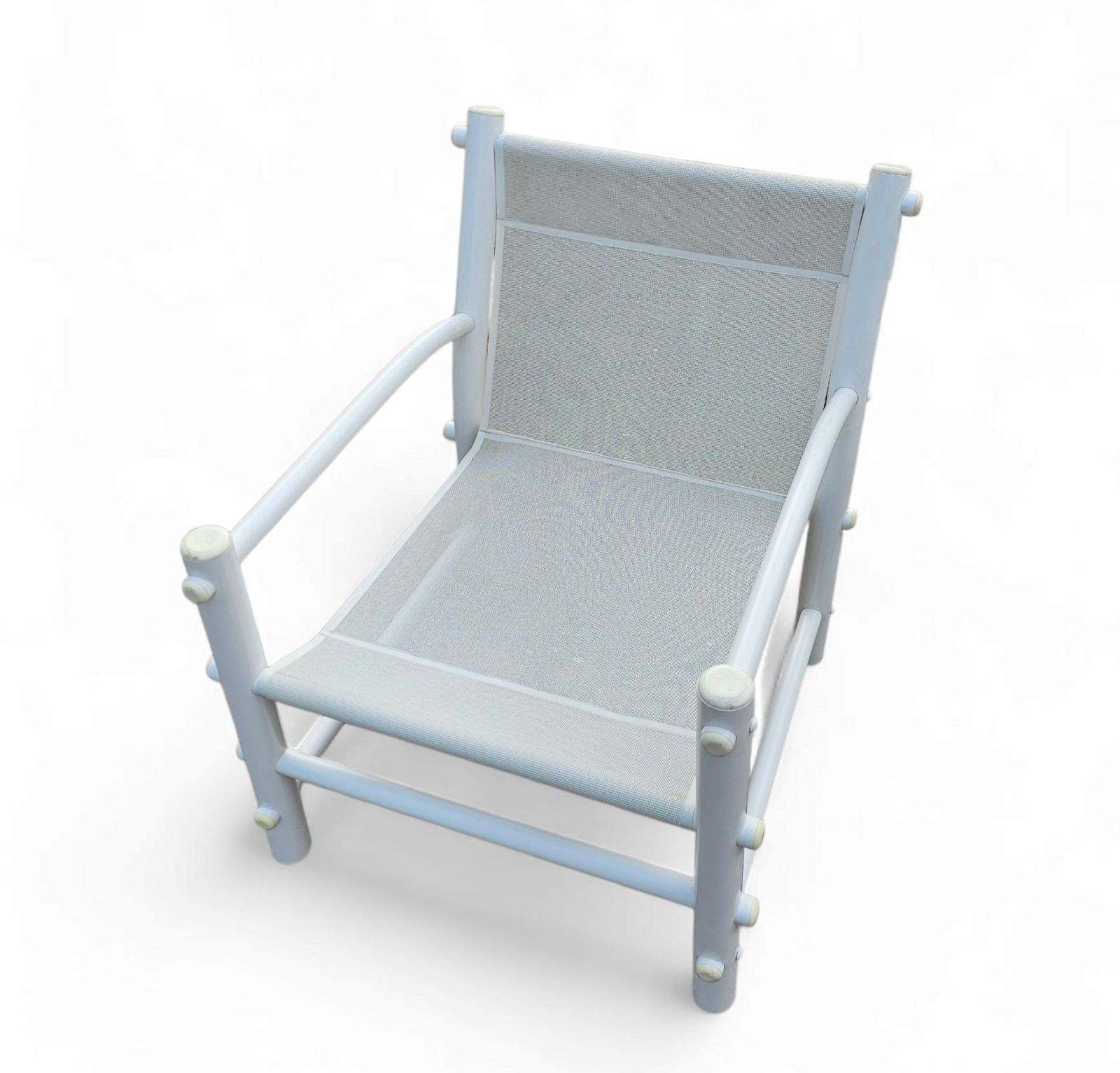 2 X Plastic / Pvc Pipe / Mesh / Indoor / Outdoor Chairs / 1970s photo furniture