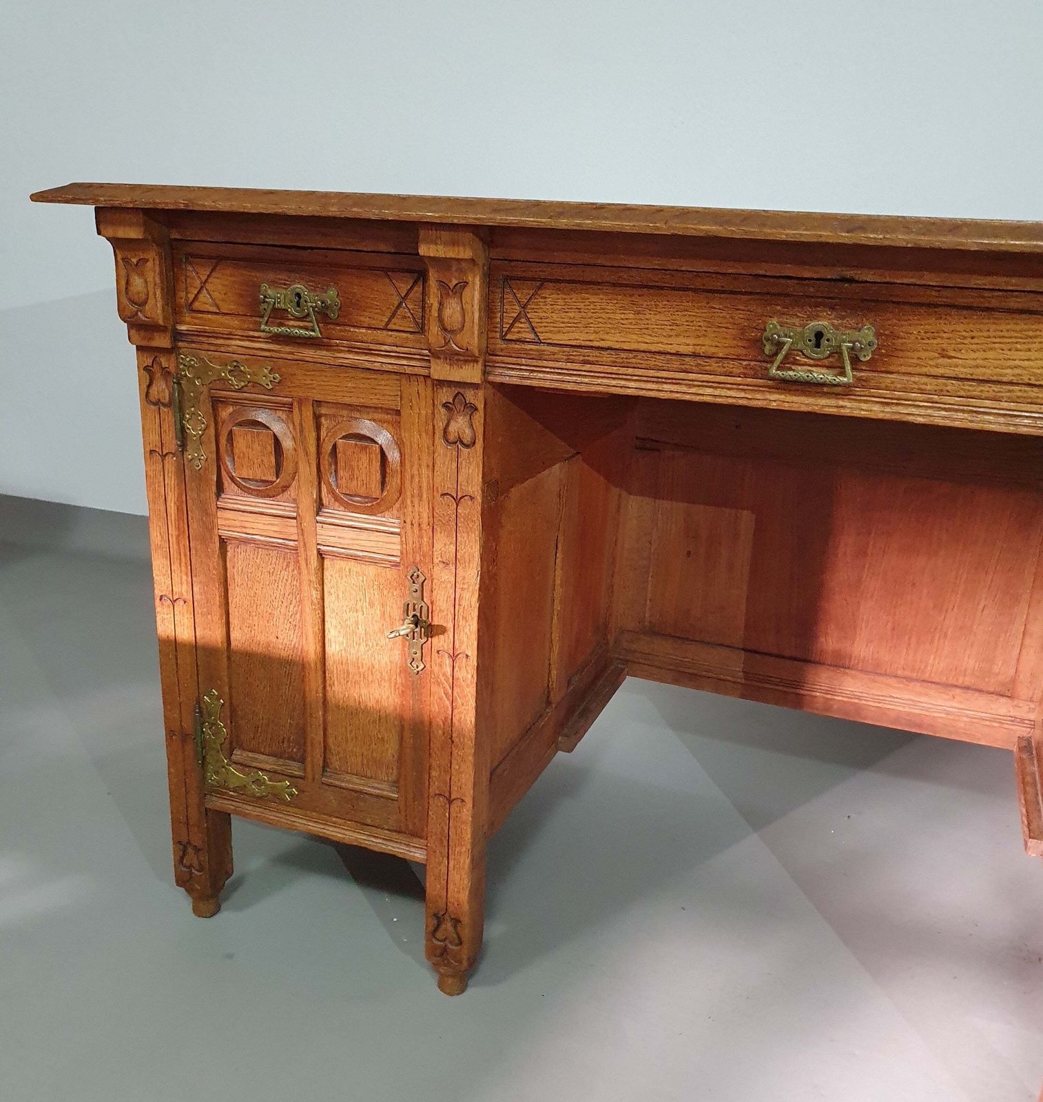 photo for sale Art & Craft Desk Early 1920's Height 78 Width 135 Depth 60 Cm
