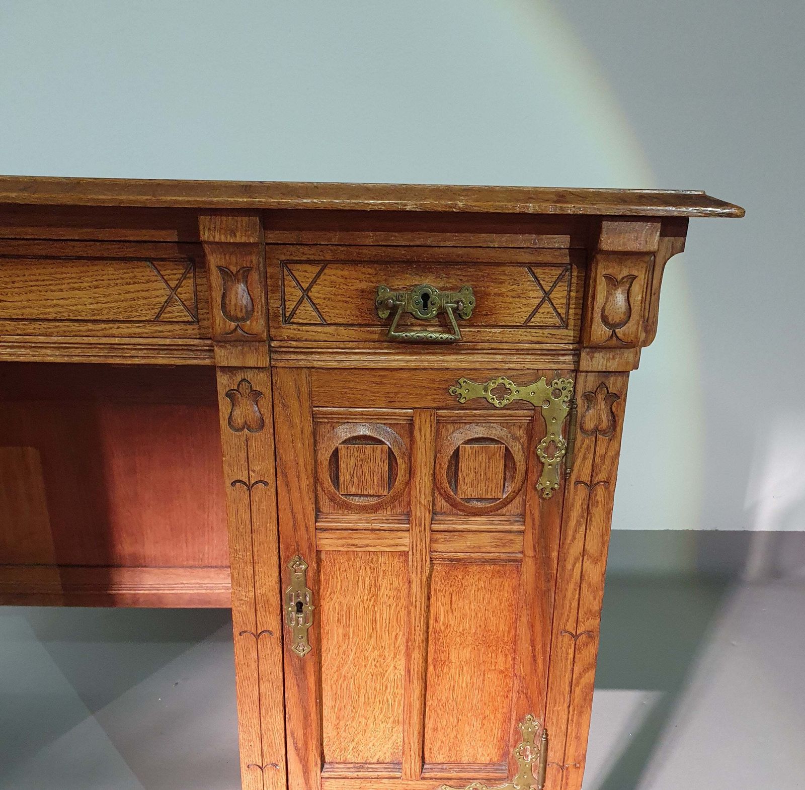 Furniture Art & Craft Desk Early 1920's Height 78 Width 135 Depth 60 Cm photo