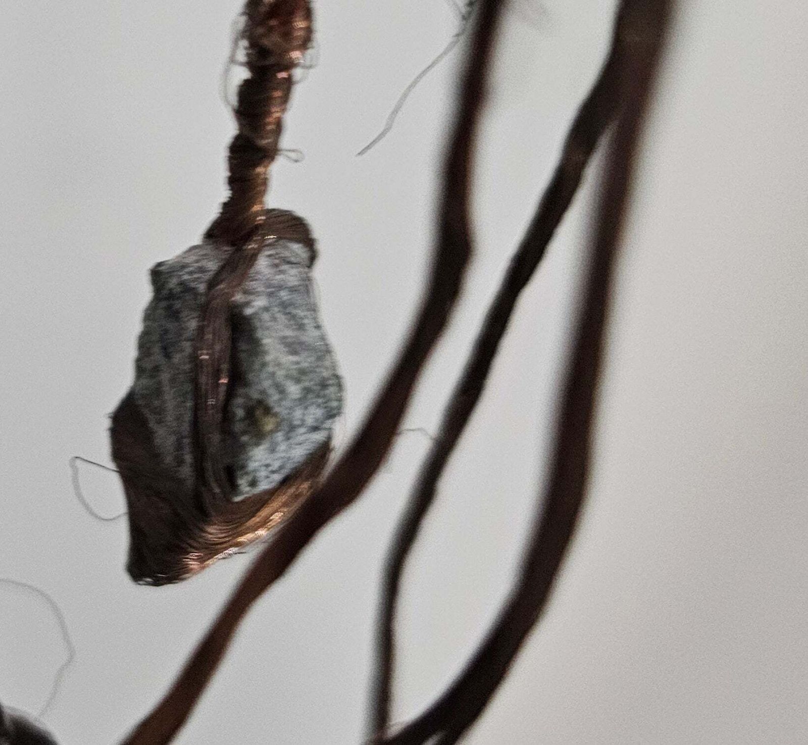Lighting Rare Floor Lamps With Little Stones In Copper Wire / Labeled Sap photo