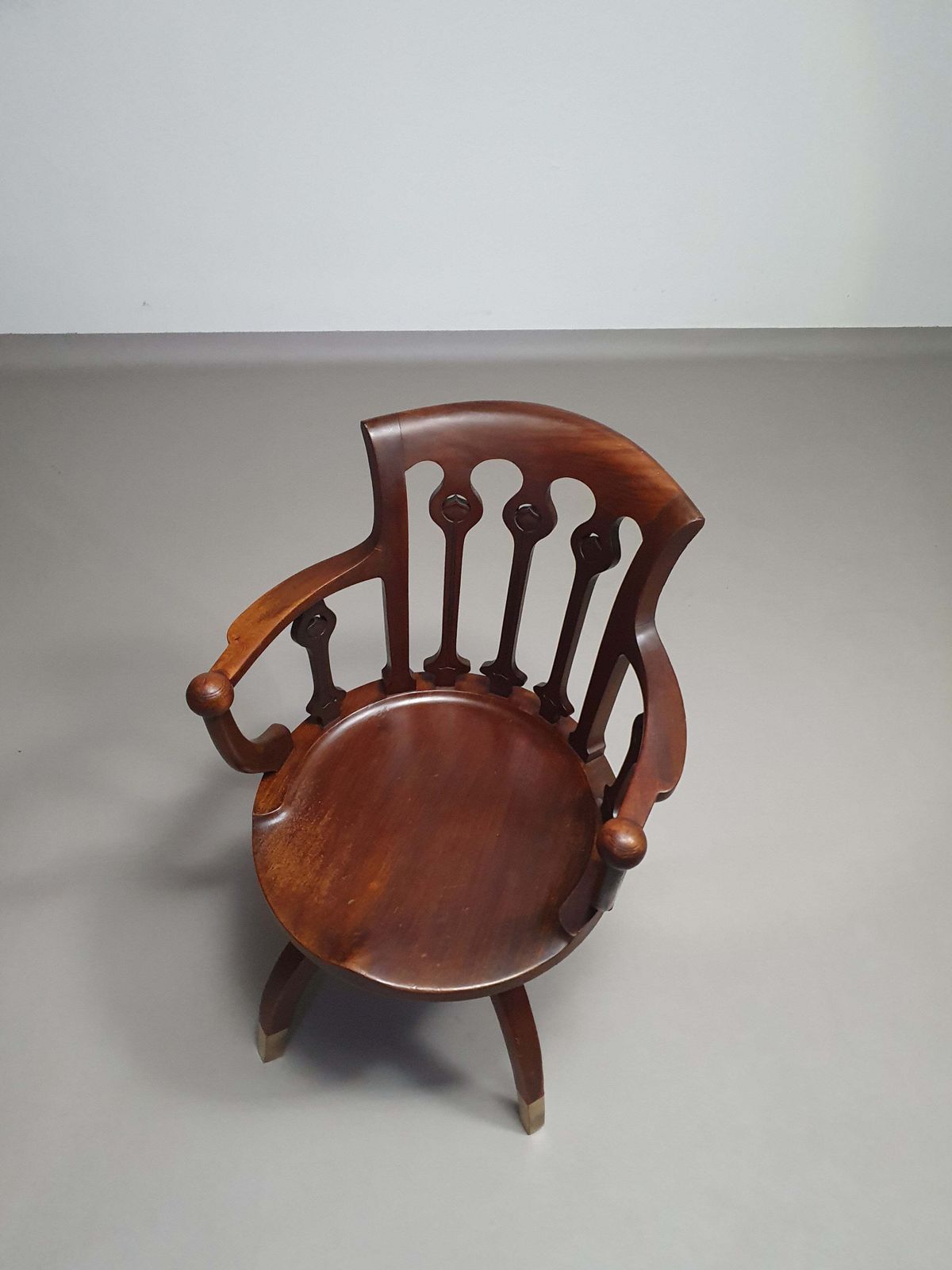 American Swivel Office Arm Chair 1930's photo vintage