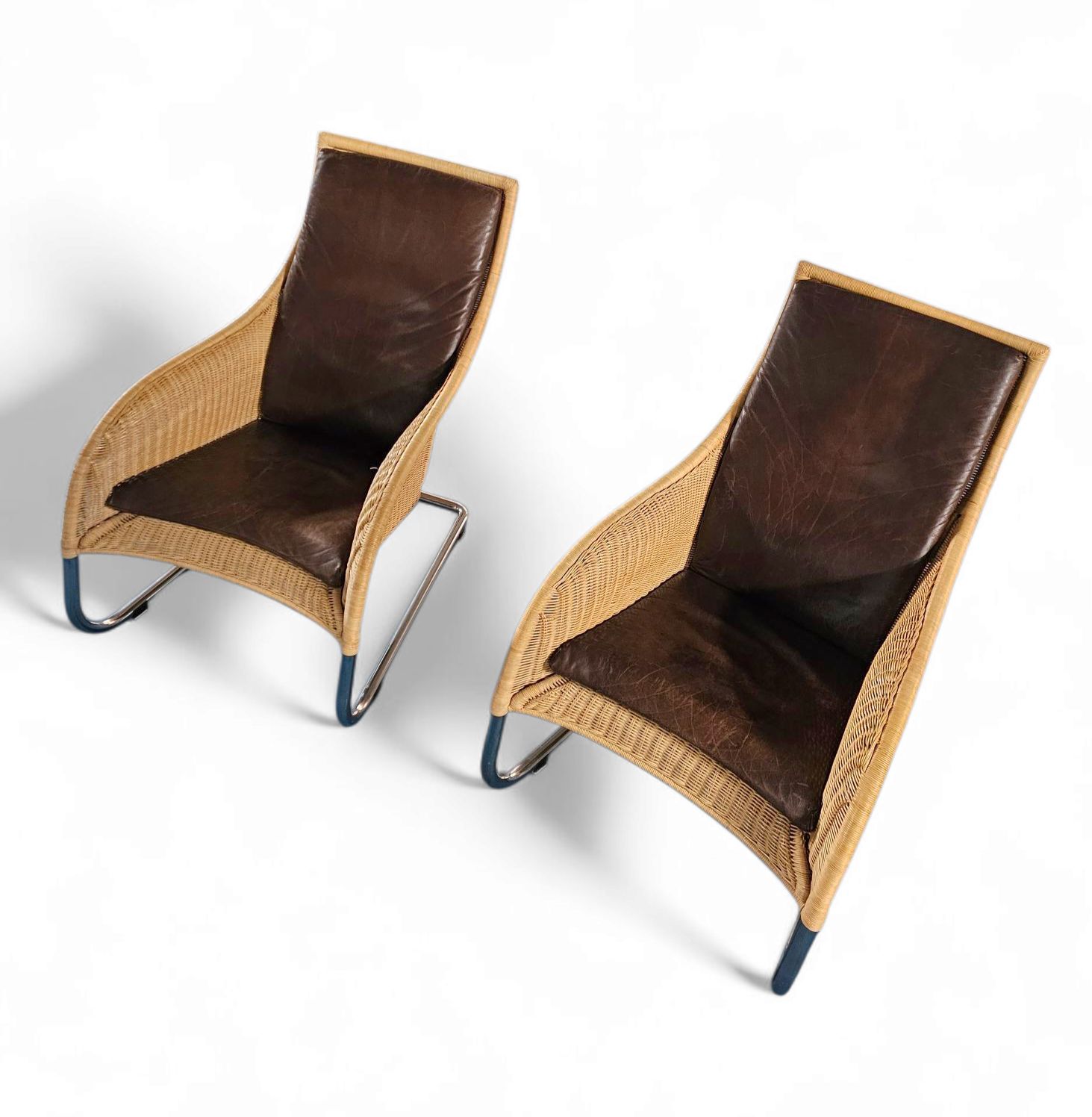 2 X Weighty Rattan Lounge Chair 1990s photo furniture