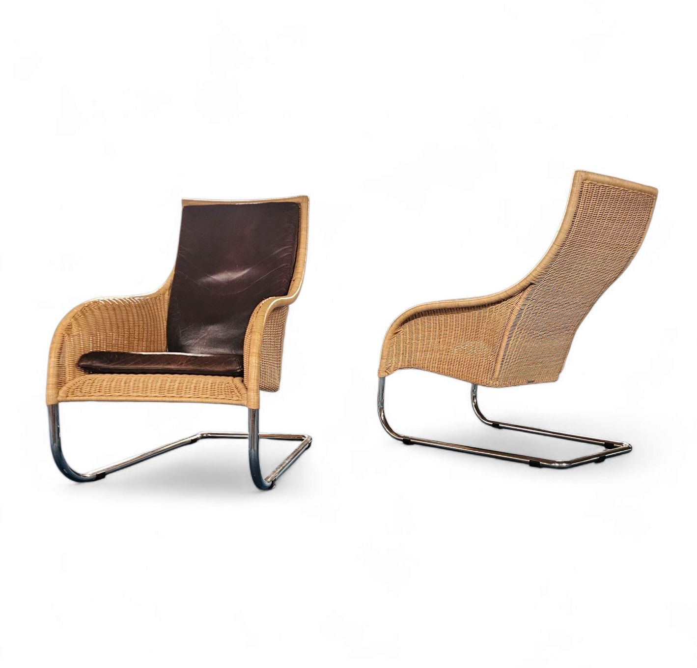 Furniture 2 X Weighty Rattan Lounge Chair 1990s photo