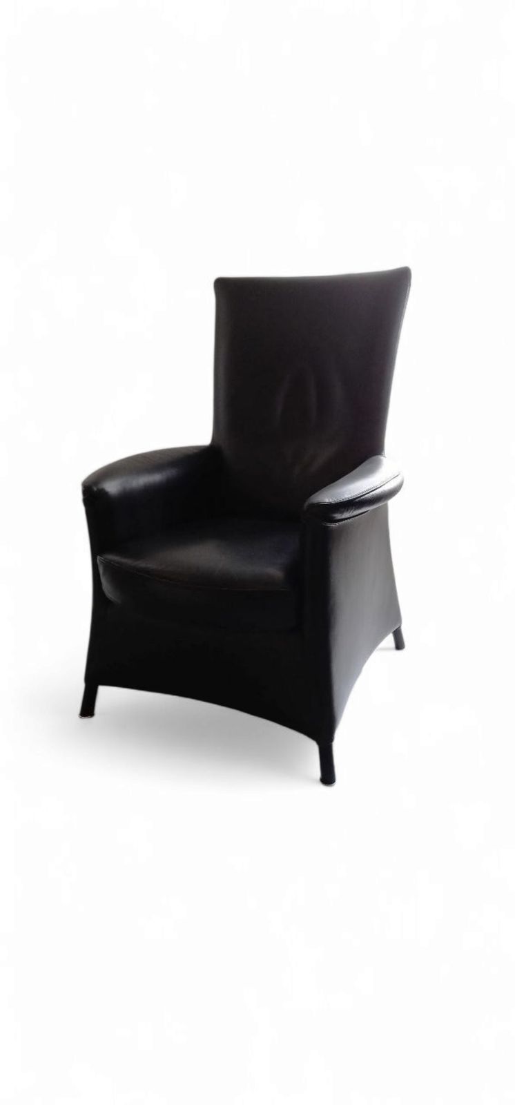 2 X Armchair By Wittmann /Design Paolo Piva / Model Alta Highback / Black Leather photo vintage