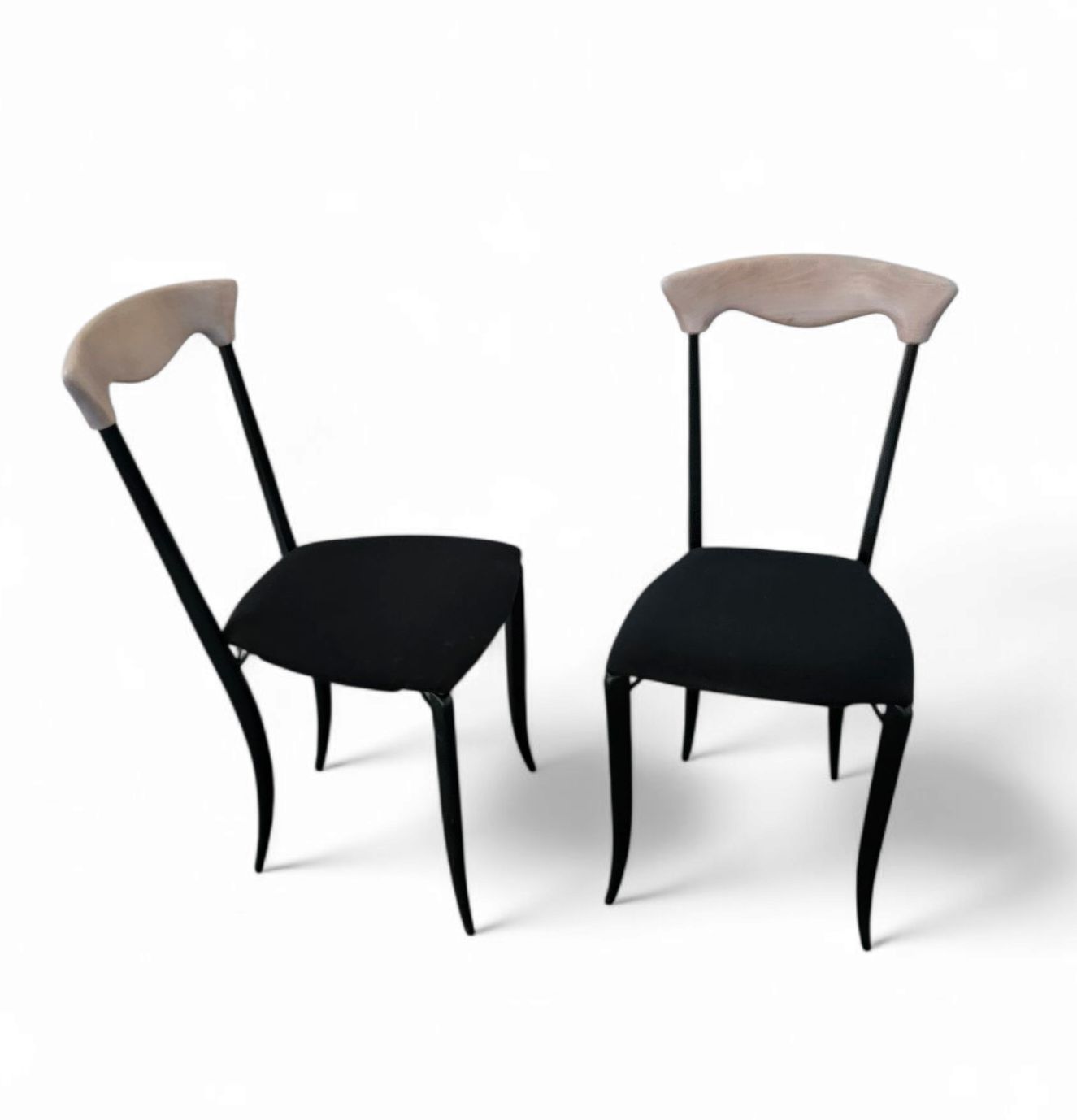 2 X Charme Dining Chair By Fasem Is A Slender, Yet Strong Masterpiece 1980s