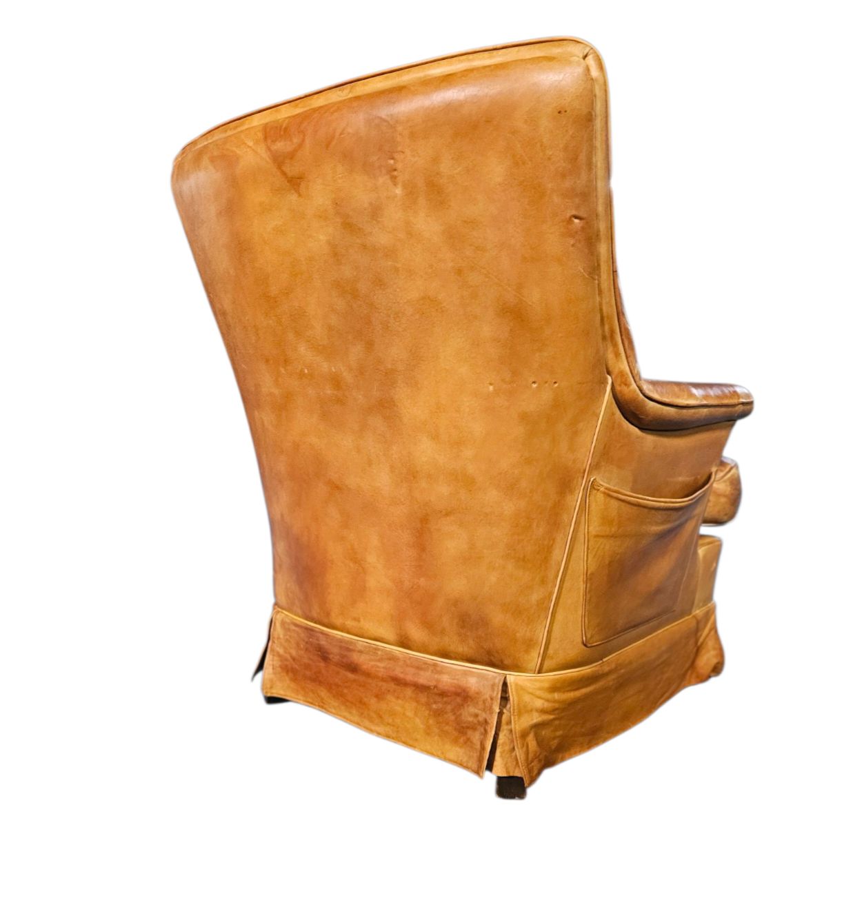 photo vinterior Sheep Leather Club Chair 1970s With Magazine Holder