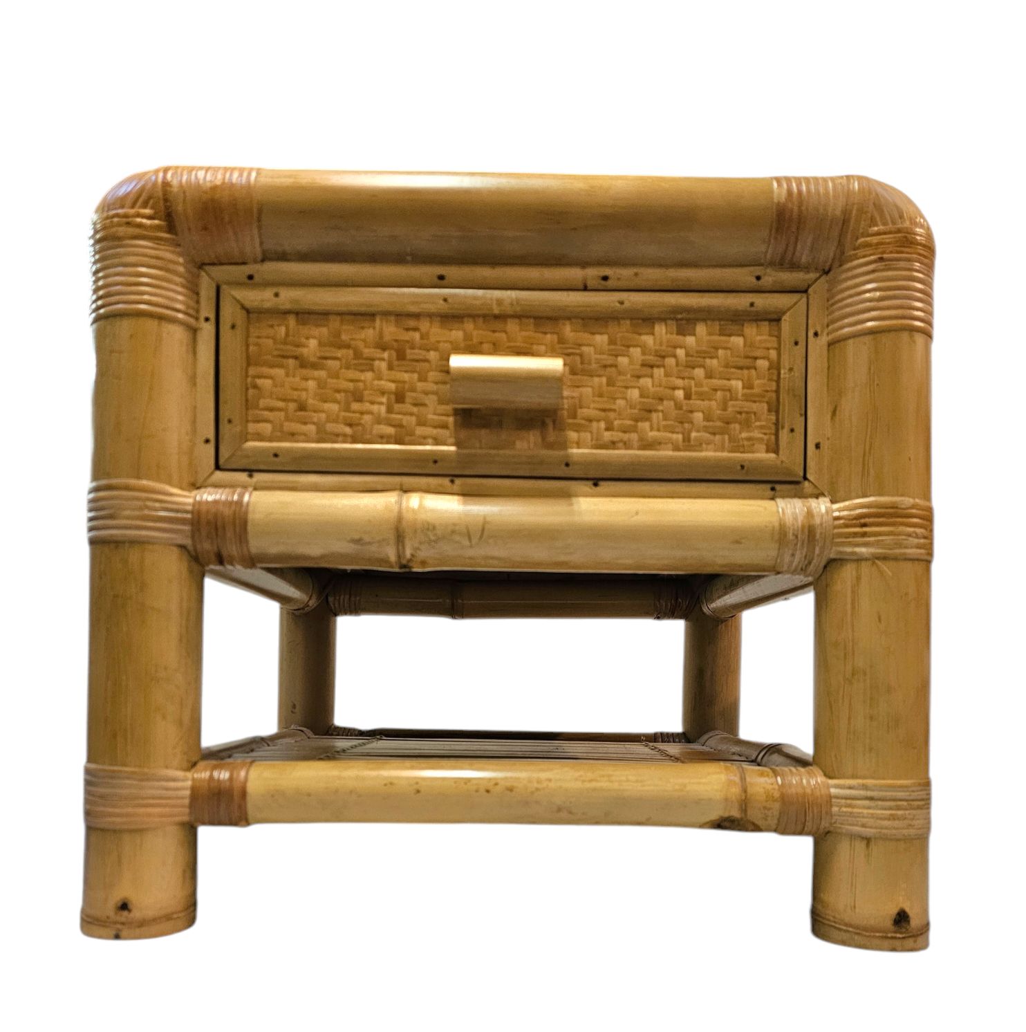 2 X Bamboo Night Stands / Side Tables / 1980s photo vintage
