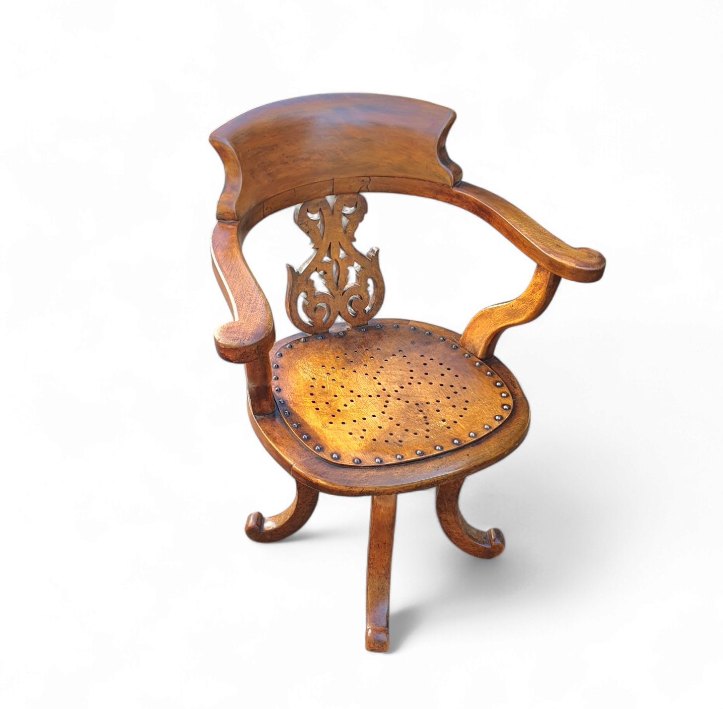 Victorian Swivel Walnut Armchair, England, Late 19th Century photo furniture