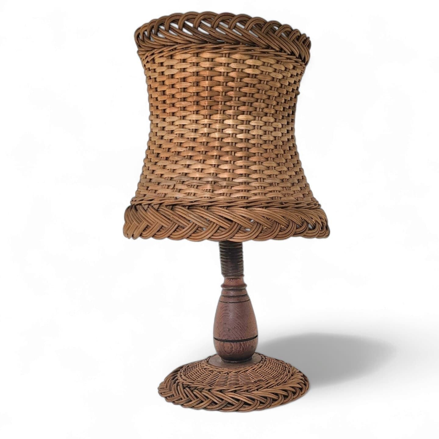 Scandinavian Rattan / Wicker Table Lamp