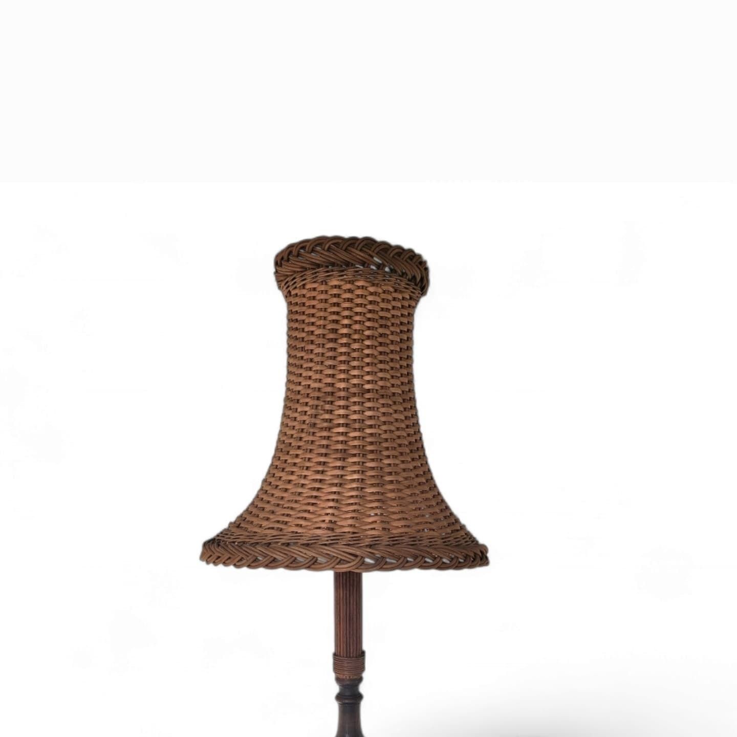 Scandinavian Rattan / Wicker Table Lamp / Height 85cm photo for sale