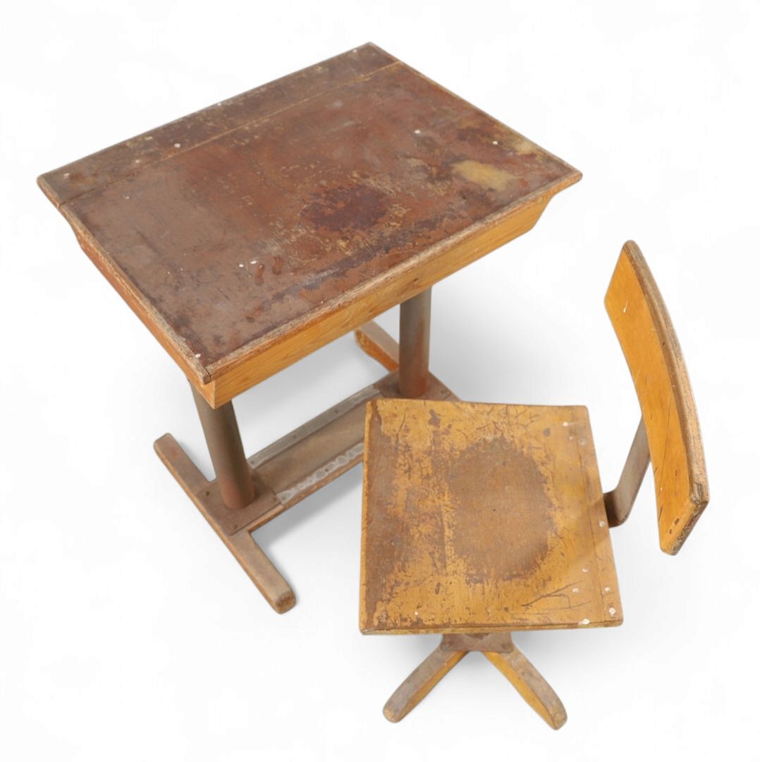School Bench With Chair, Grythyttan, First Half Of The 20th Century photo furniture