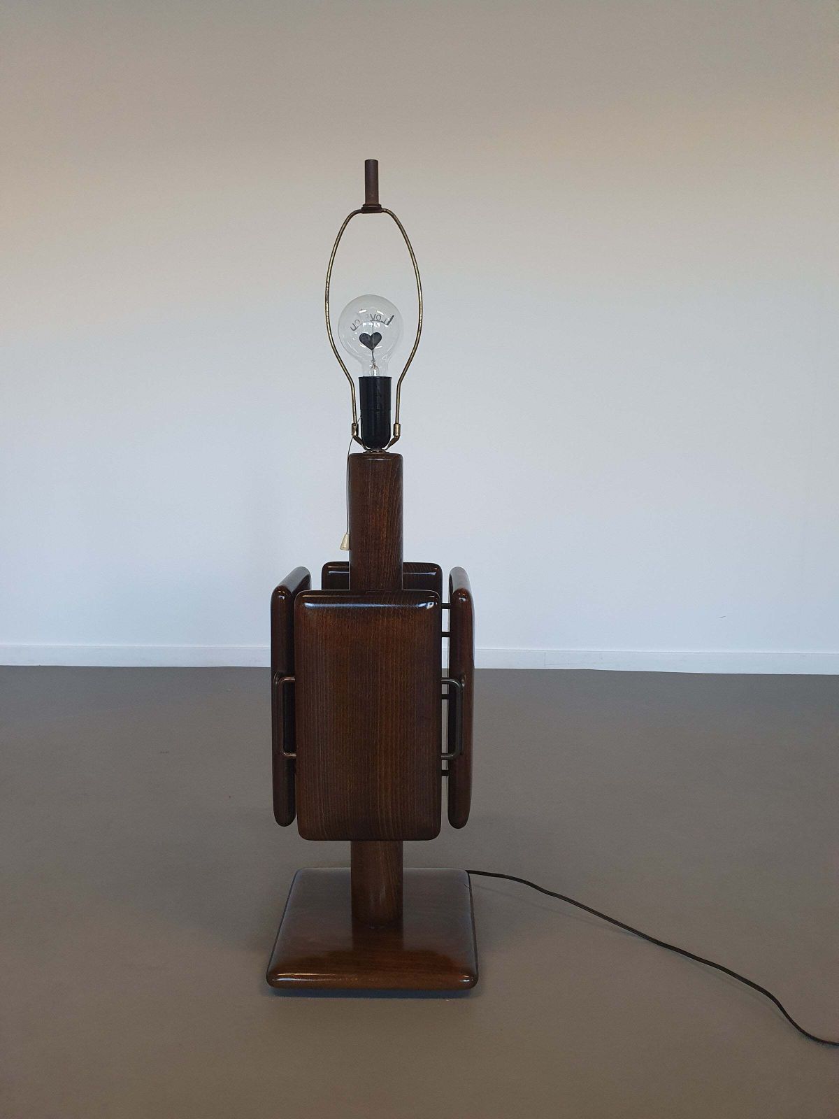 Large Brutalist Floorlamp 26 X 26 X 96 Cm Total Height. Mid Century Modern