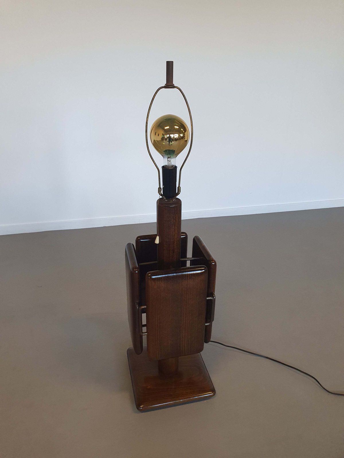 Large Brutalist Floorlamp 26 X 26 X 96 Cm Total Height. Mid Century Modern photo furniture