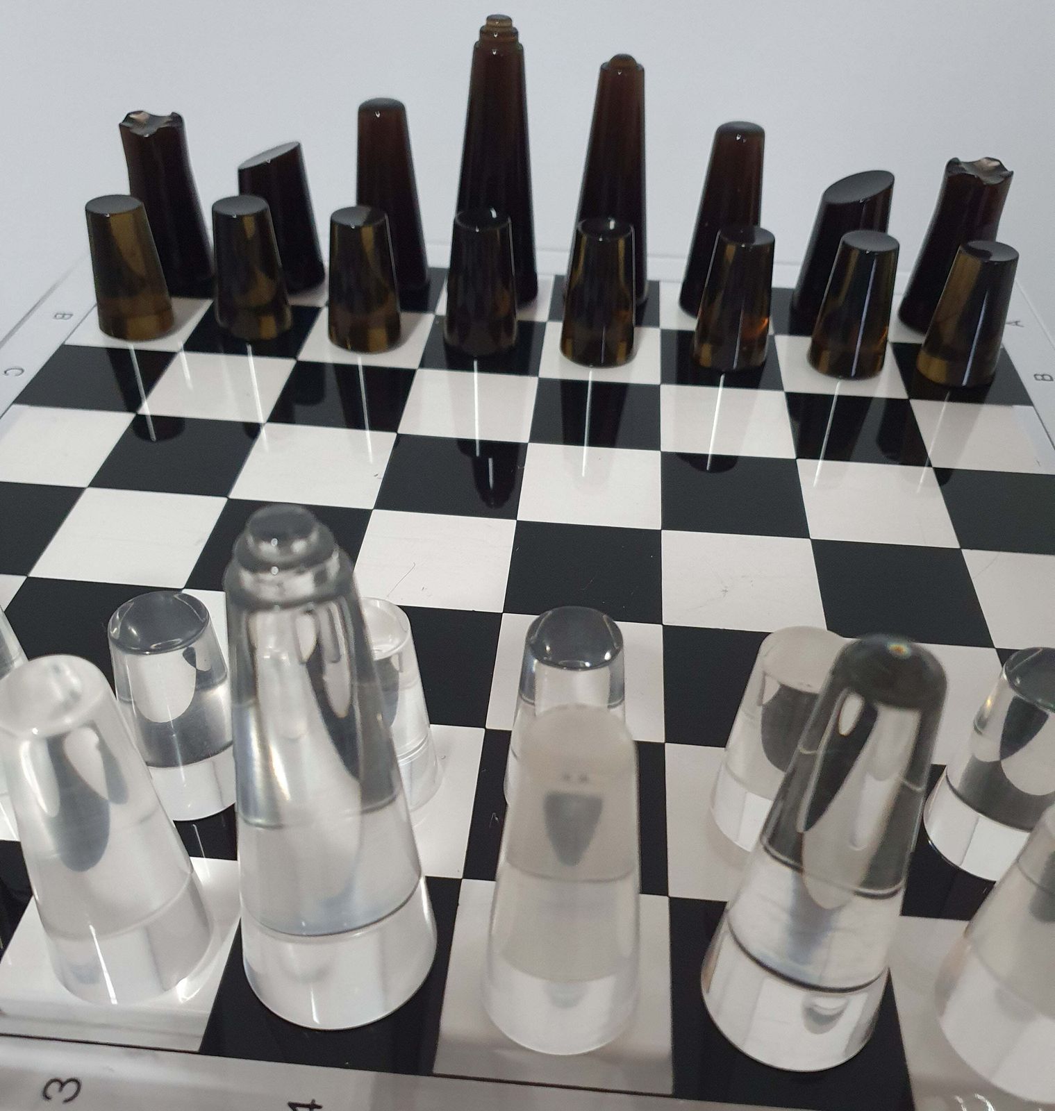 photo furniture Acrylic Transparant / Lucite Chessboard 1980s / Chess Game