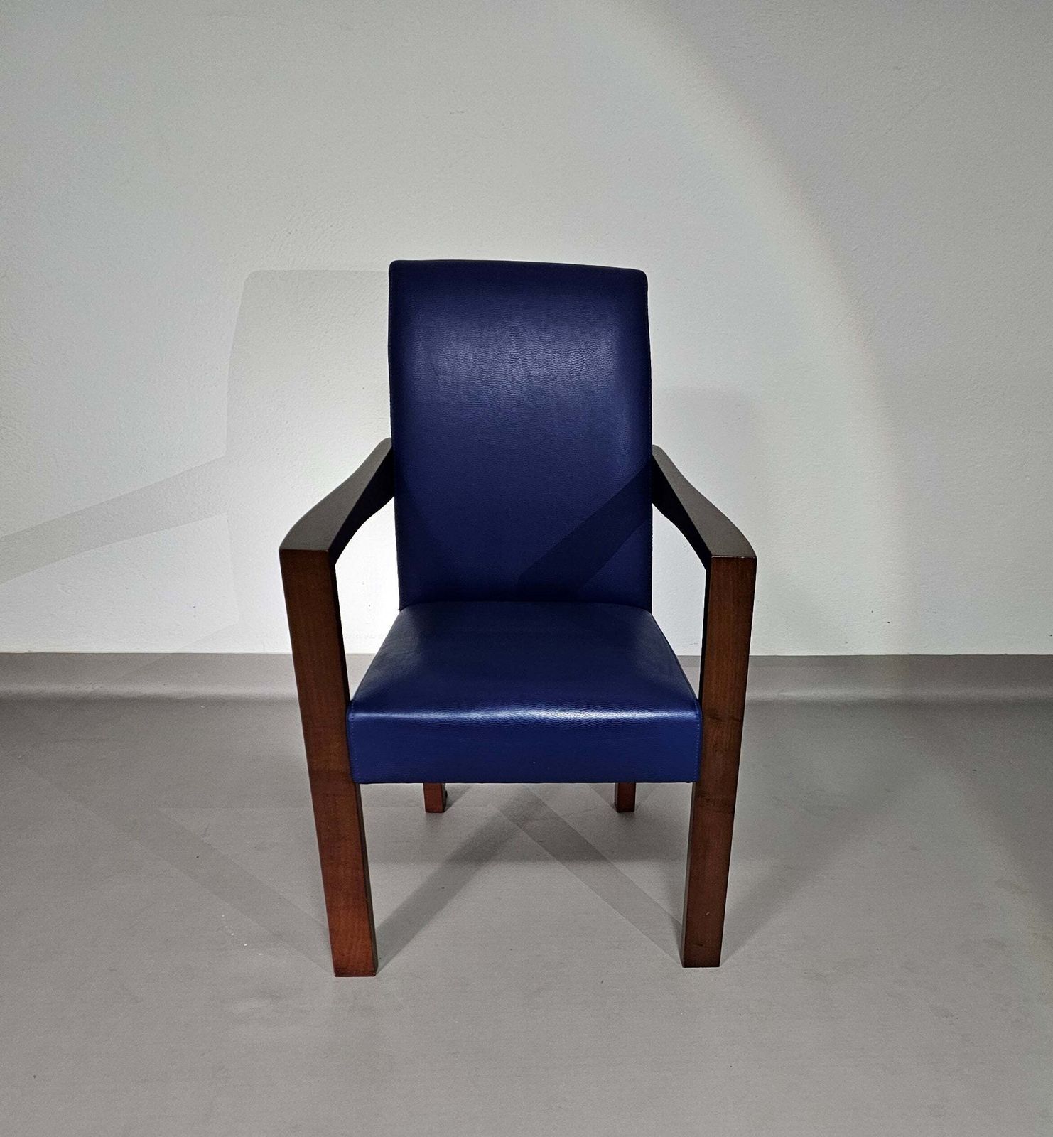 4 X Hugues Chevalier Conference Ying Bridge Chair / Leather photo vintage