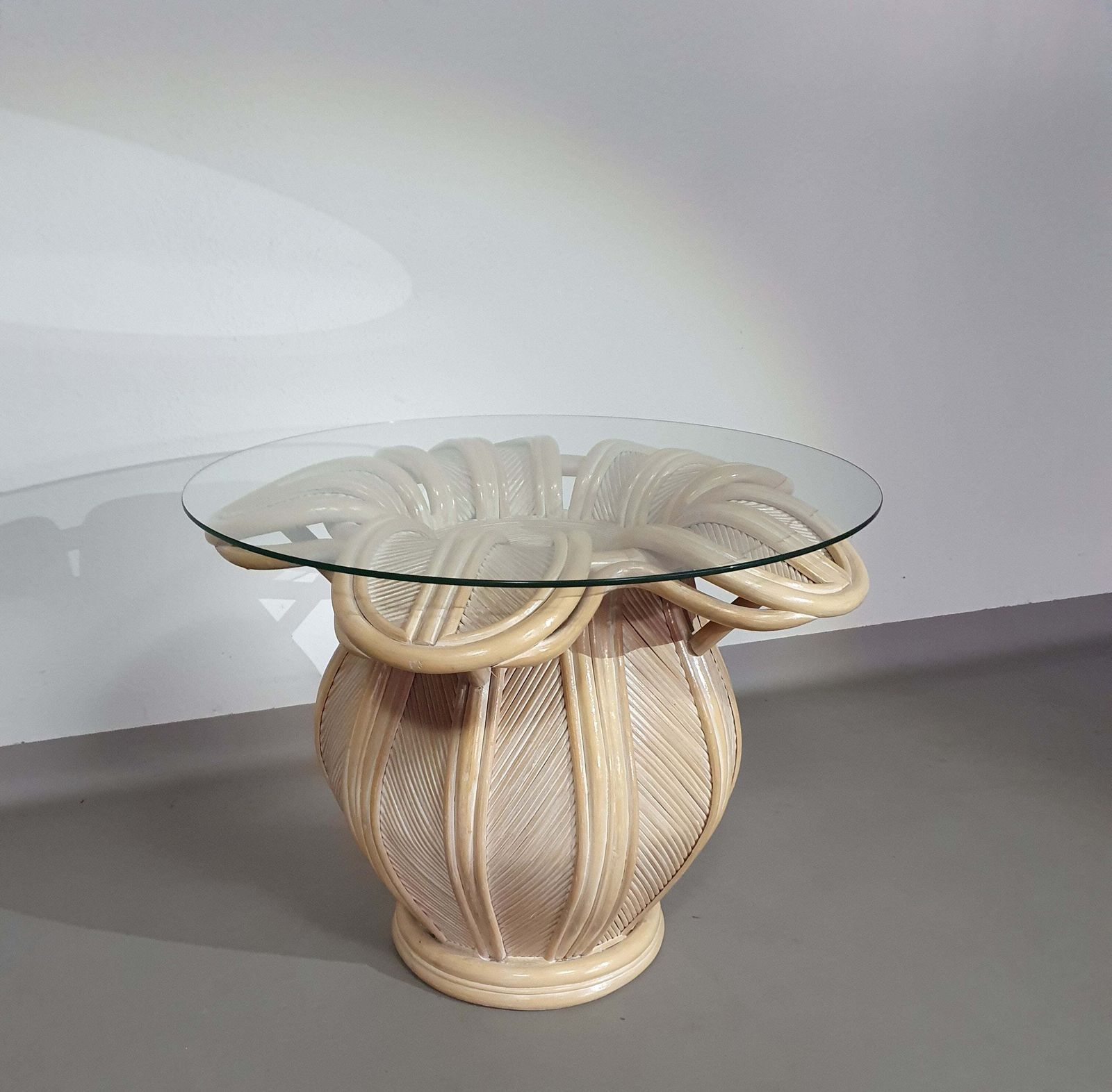 photo buy Split Reed / Pencil Reed / Rattan / Bamboo Bell Flower Side Table.