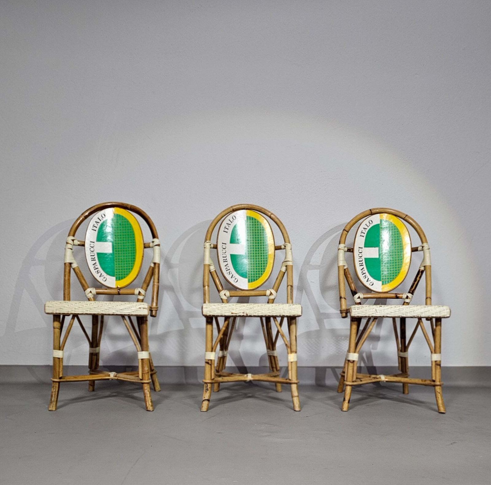 photo vintage 3 X Gasparucci Italo Ecc Antwerpen Tennis Chairs 1980s