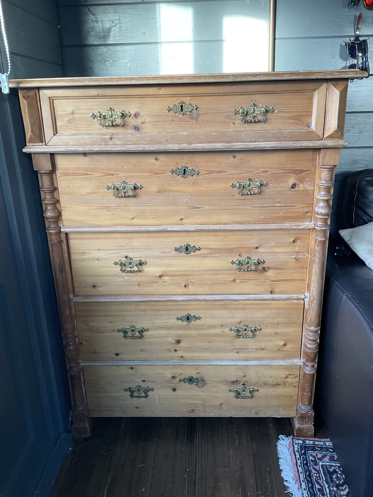 Antique Swedish Pine Chest Of Drawers Circa 1885   1915