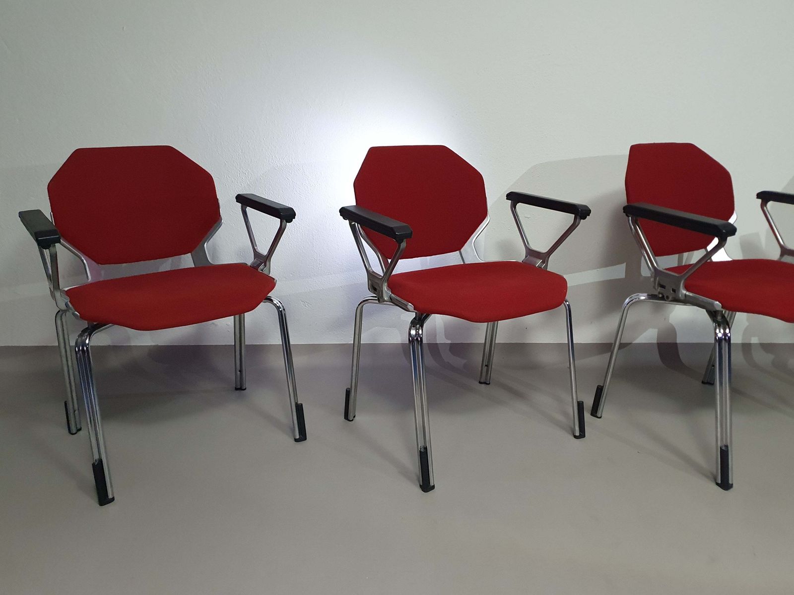 9 X In Stock Froscher Retro 1970 Metal Hexagonal Office / Desk Arm Chair For Sitform photo Furniture