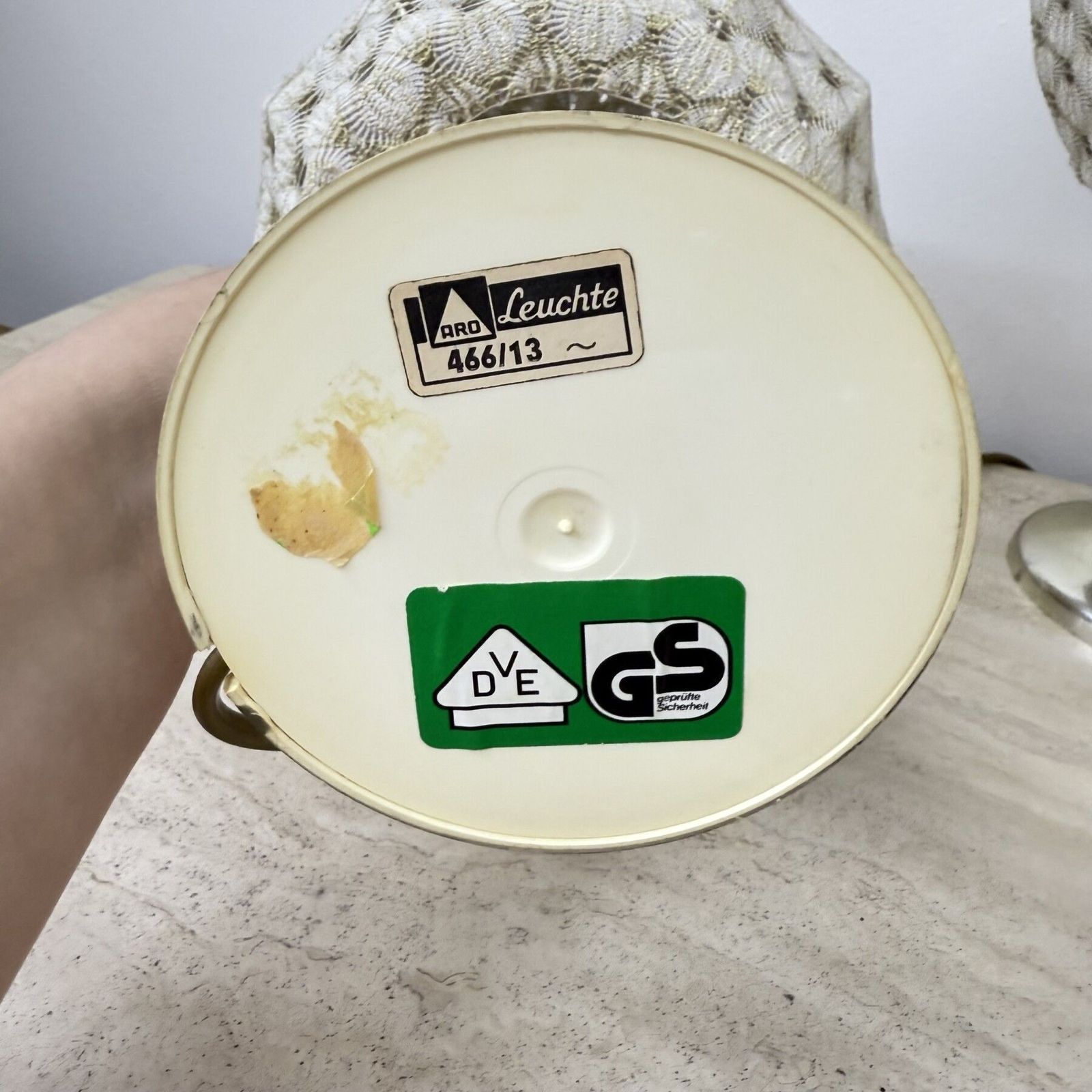 Set Van 2 Aro Leuchte Tafellampen Met Stoffen Kap, Jaren 1970 photo 348.0