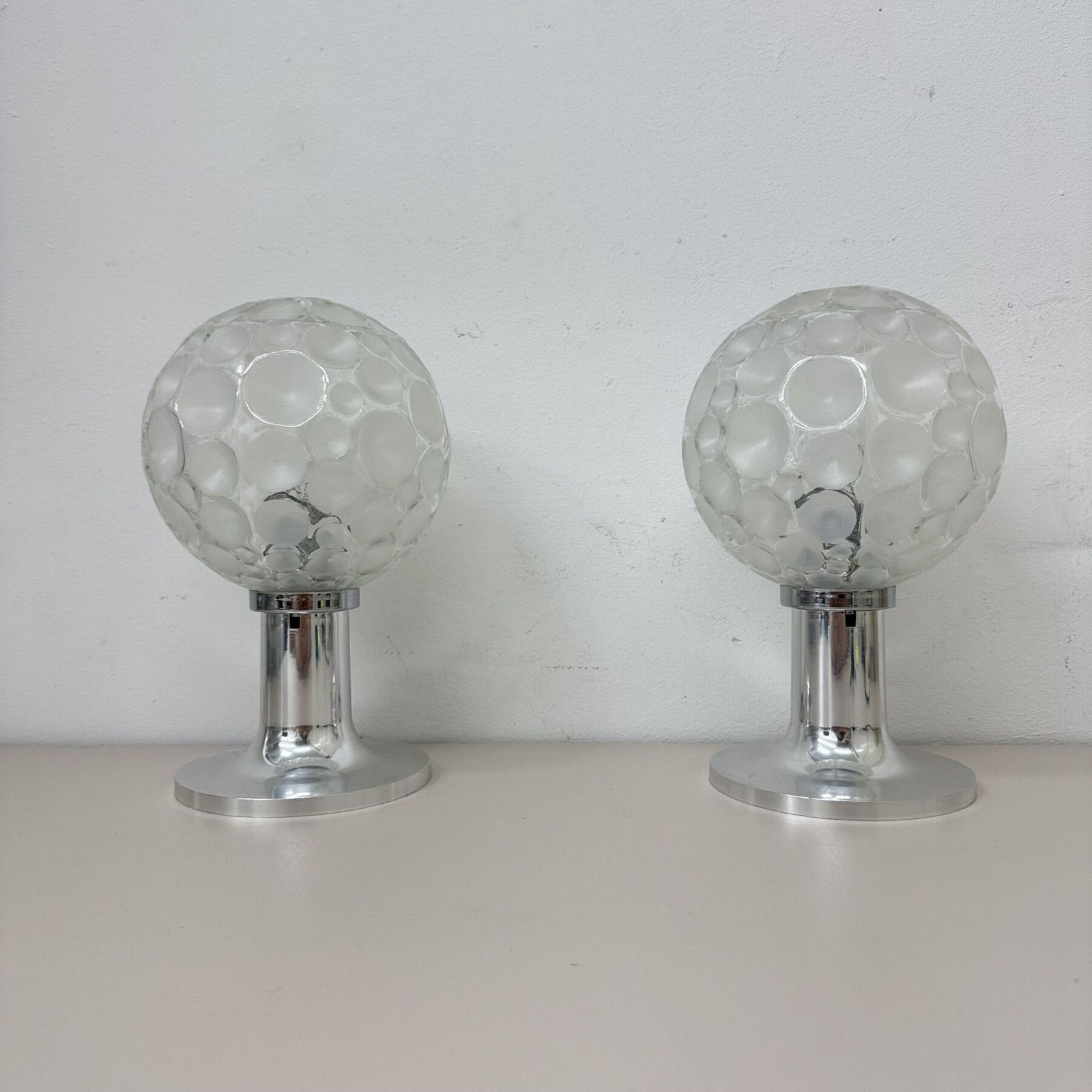 Hustadt Leuchten Glazen Tafellampen, Jaren 1970 photo furniture