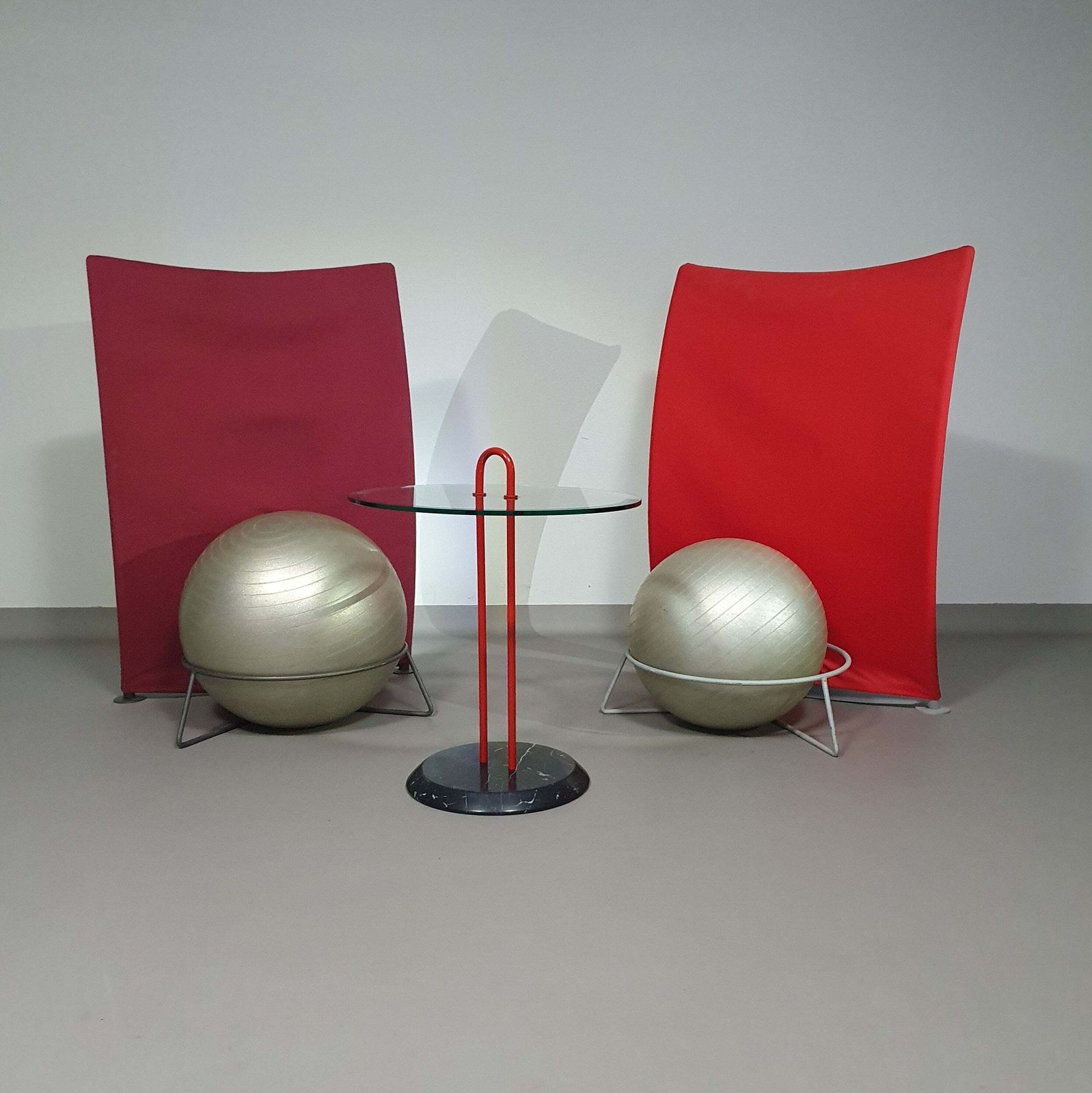 Italian Modern Bordeaux Red Ball Armchair San Siro Designed By Fabrizio Ballardini, 1995 photo vinterior