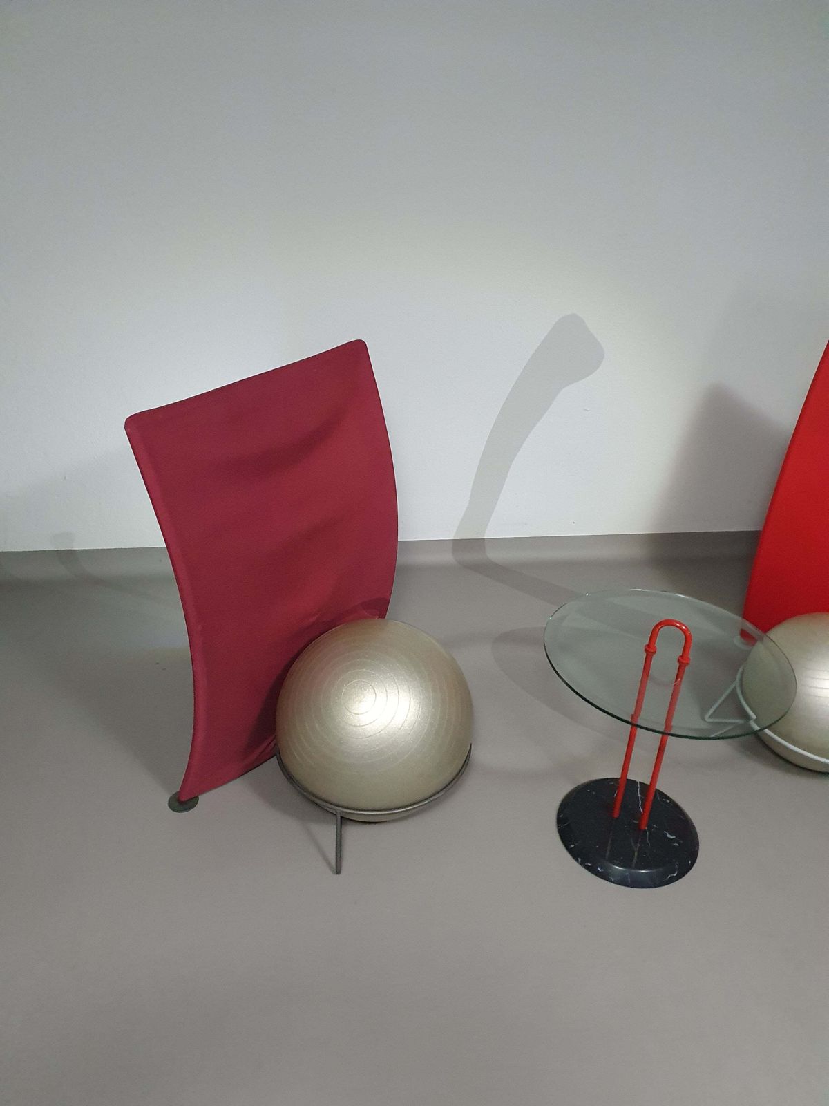 Italian Modern Bordeaux Red Ball Armchair San Siro Designed By Fabrizio Ballardini, 1995 photo buy