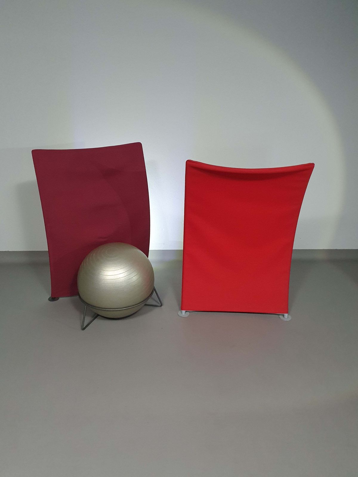 photo furniture Italian Modern Bordeaux Red Ball Armchair San Siro Designed By Fabrizio Ballardini, 1995