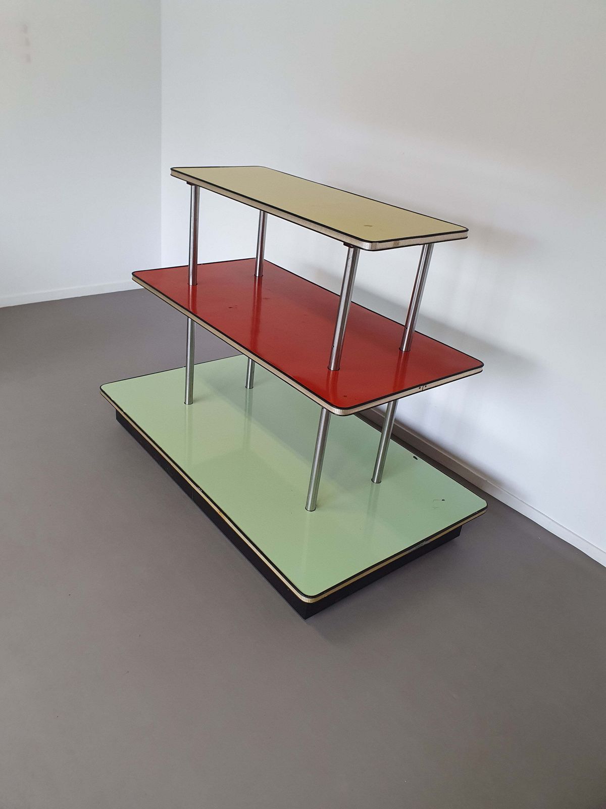 Store Of Trade French Design Enamelled Table 1960 Old Trade Display 3 Trays photo vintage