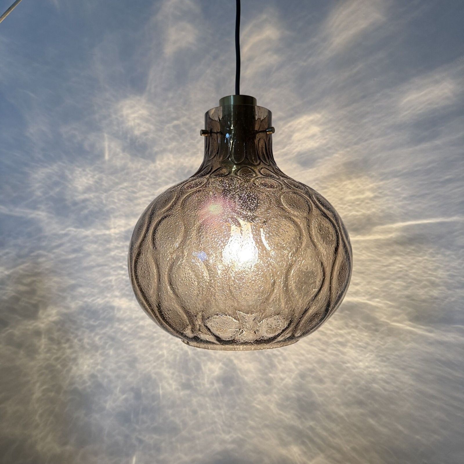 Limburg Glashütte Glazen Hanglamp, Jaren 1970 photo furniture
