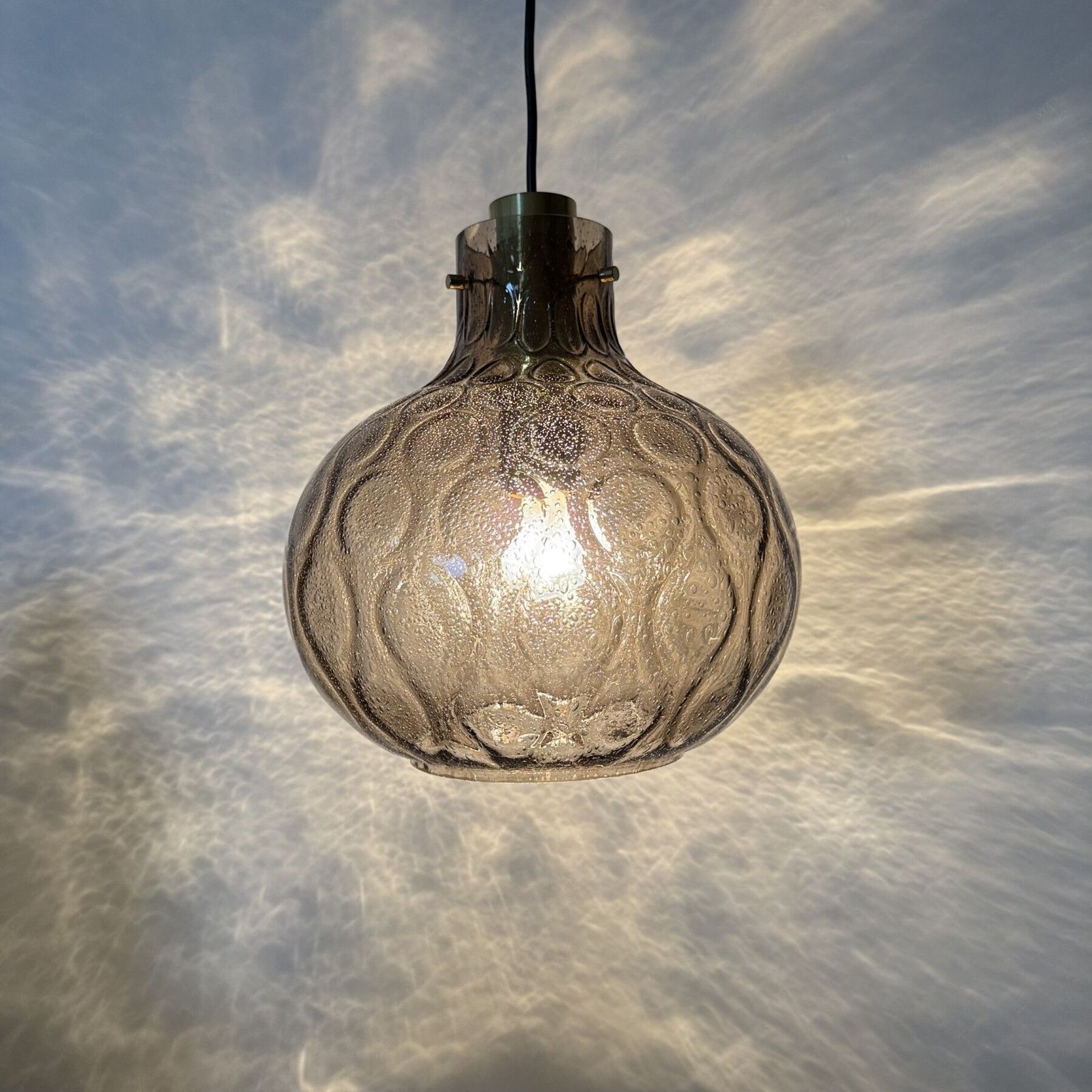Verlichting Limburg Glashütte Glazen Hanglamp, Jaren 1970 photo