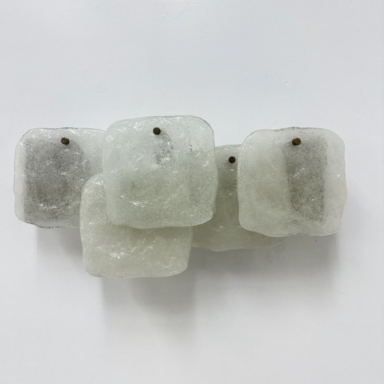 Modernist Frosted Ice Glass Wall Lamp Attributed To J. T. Kalmar For Kalmar, 1960s photo for sale