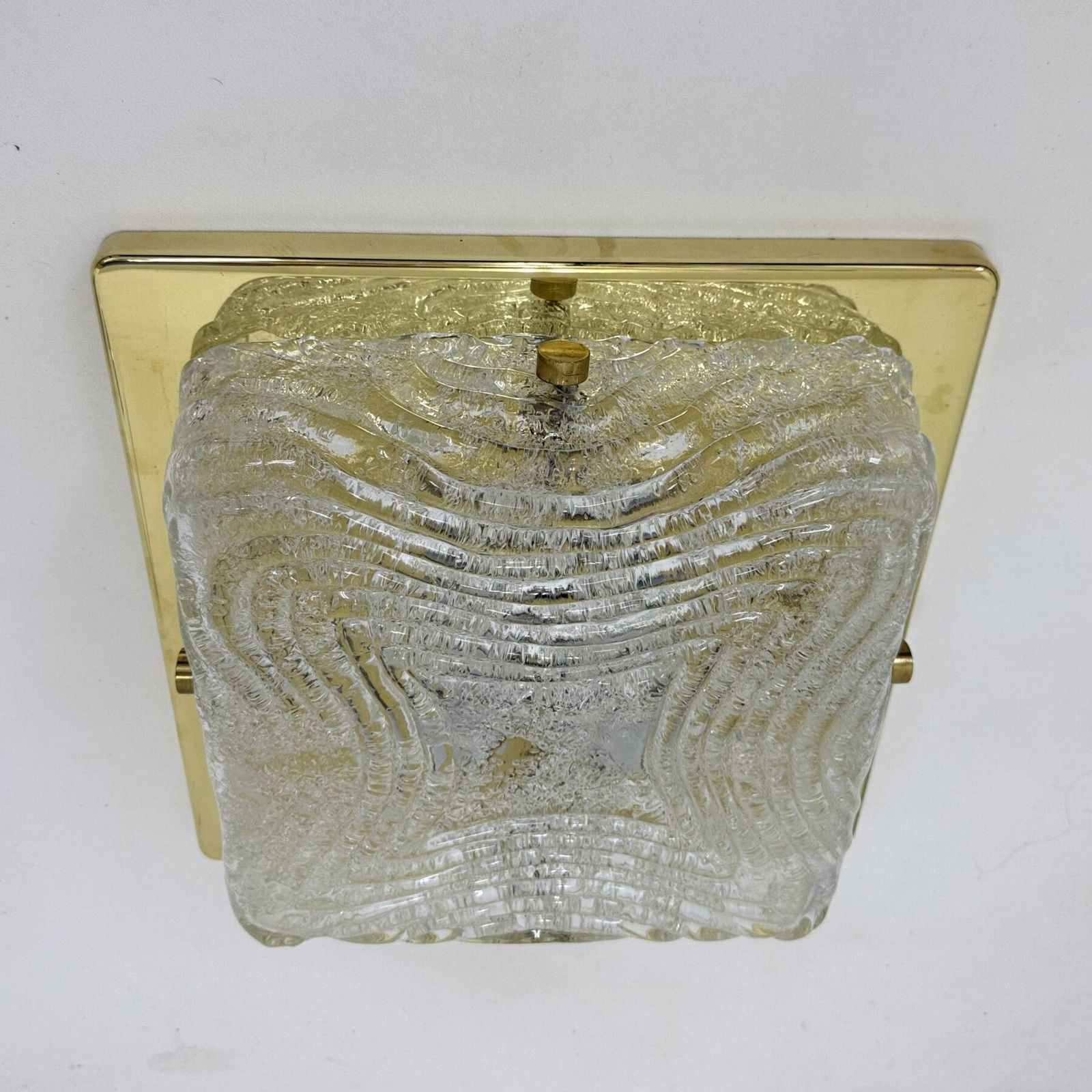 Ceiling Lamp Flush Mount In Murano Glass And Brass From Hillebrand , 1970s photo furniture