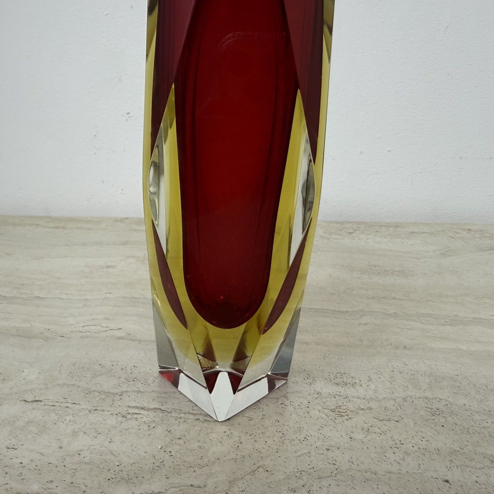 508.0 Murano Sommerso Geslepen Glazen Vaas Van Flavio Poli, Jaren 1970 photo