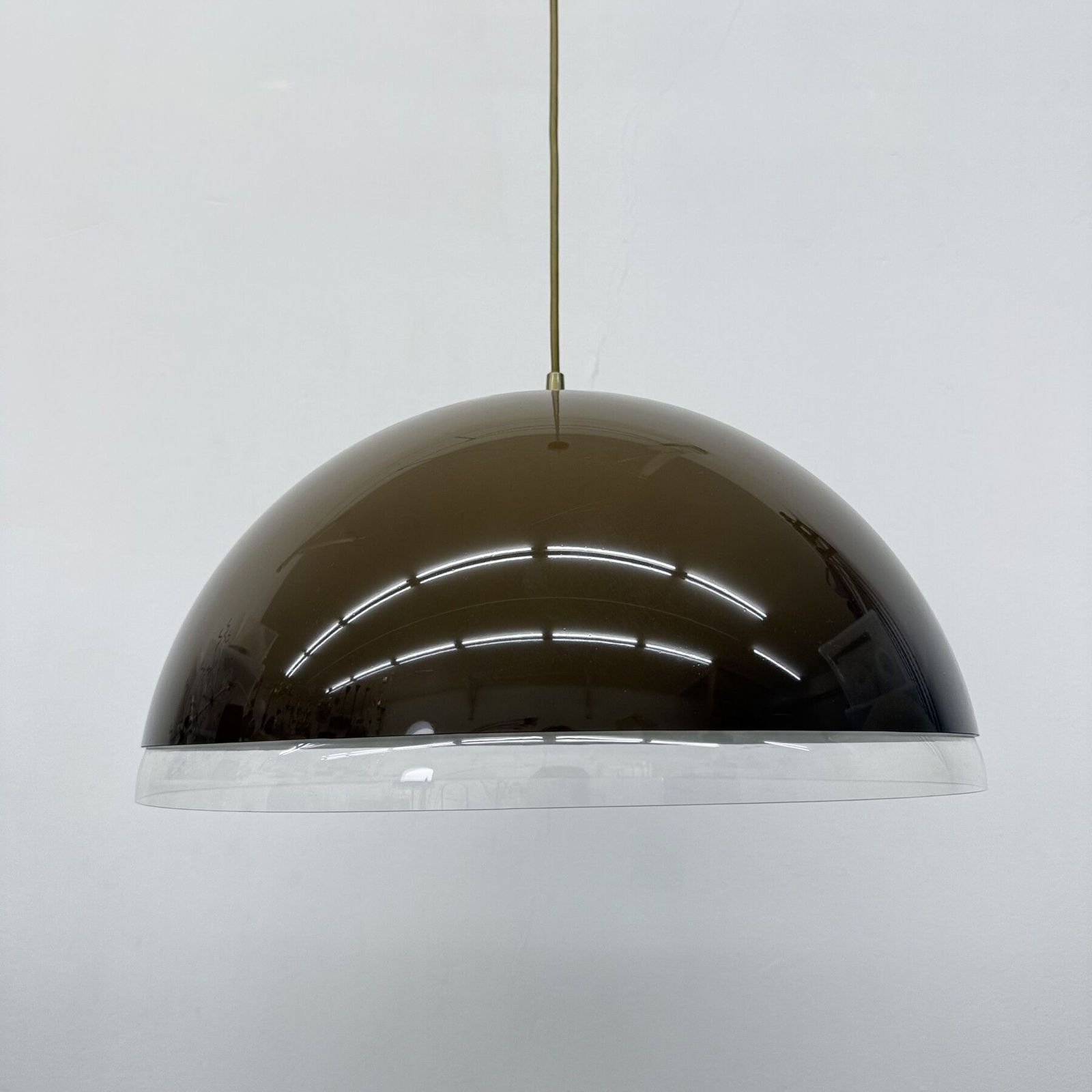 Mushroom Hanging Lamp Brown , 1970s photo vintage