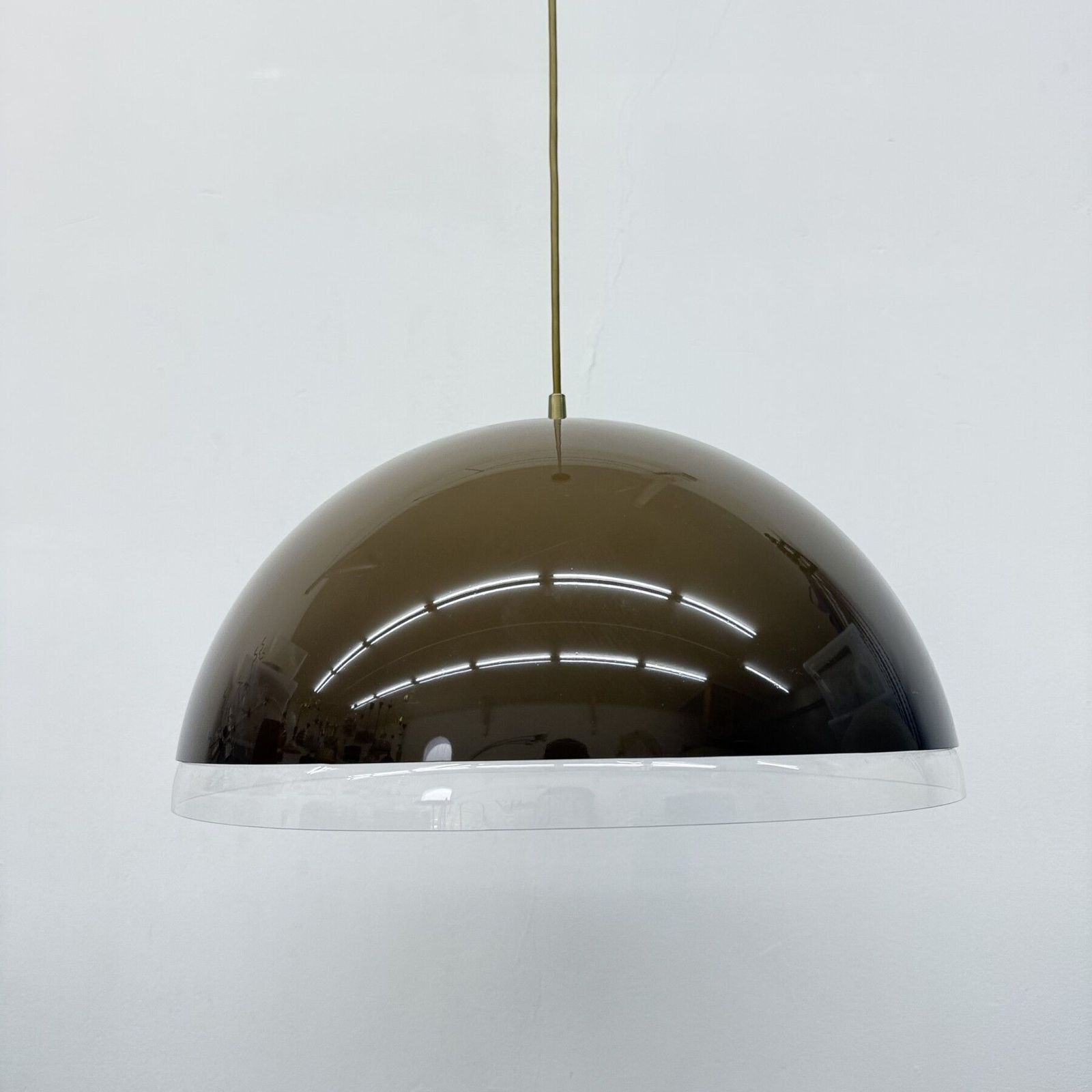 photo vintage Mushroom Hanging Lamp Brown , 1970s