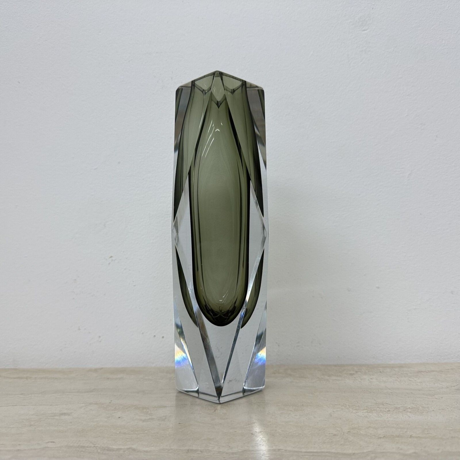 Murano Sommerso Glass Faceted Vase By Flavio Poli , 1970s photo 508.0